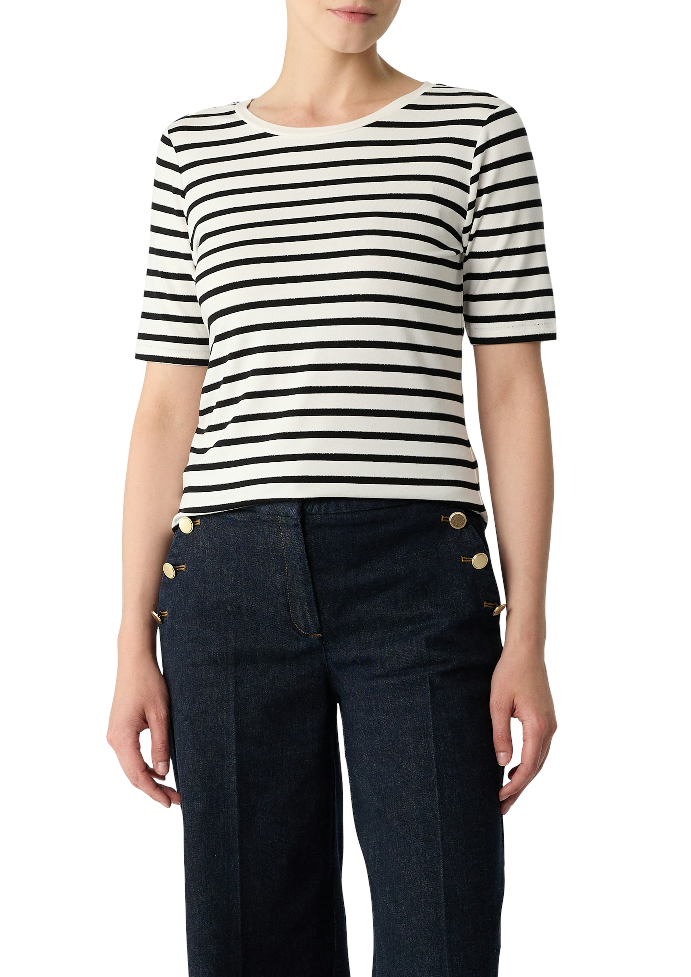 Image of Comma T-Shirt mit Streifen Muster