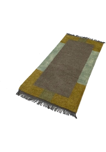 Wollteppich »Nepal Teppich handgeknüpft grau«, rechteckig