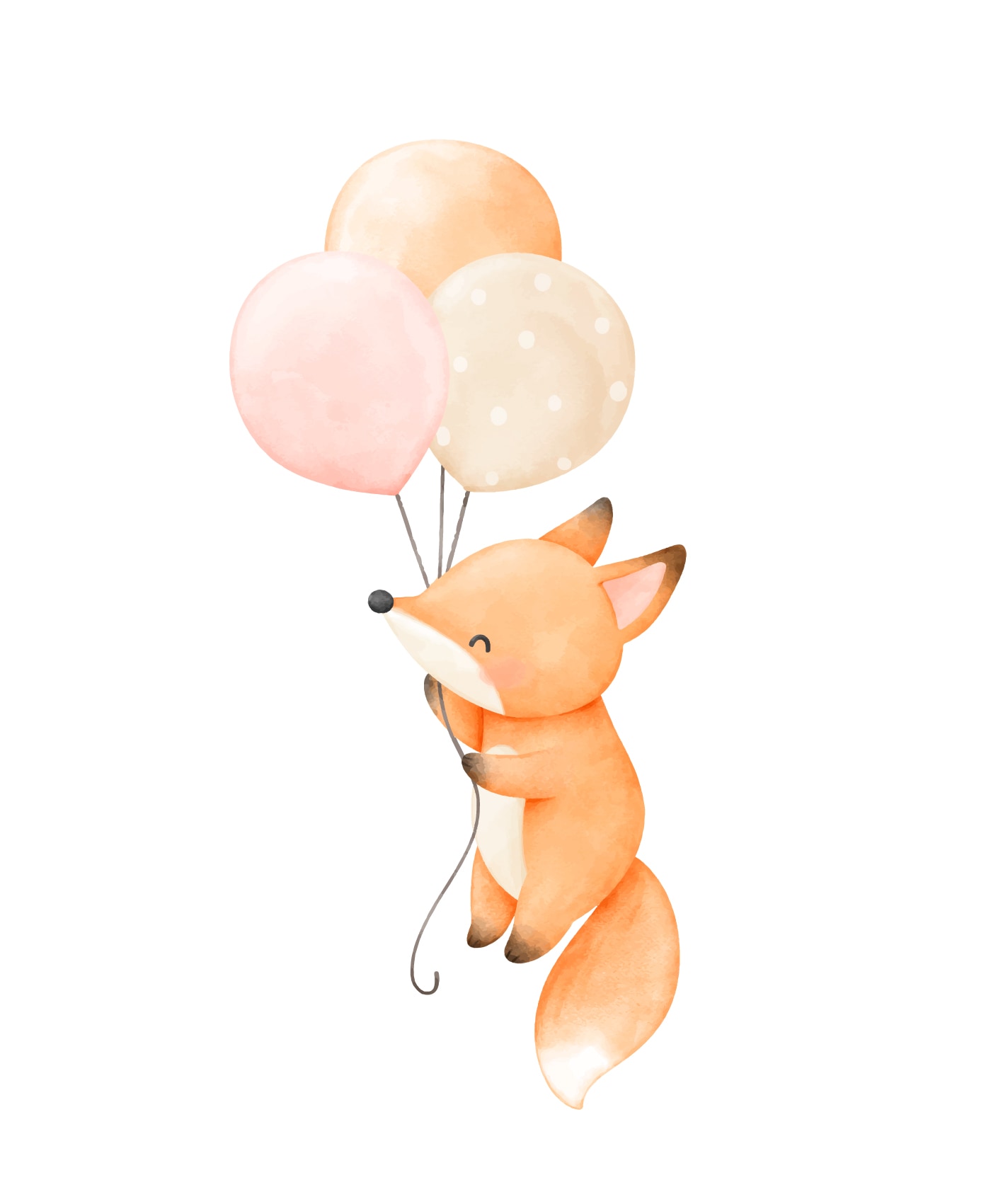 Lüttenhütt Bild mit Rahmen »oder Poster, Fuchs mit Luftballons« Fantasy | Füchse | Luftballon | Tiere 1 Stk. tlg. HD Premium Druck