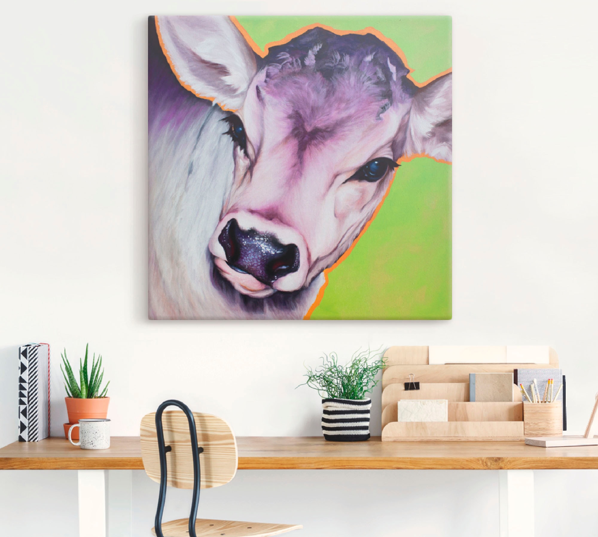 Image of Artland Leinwandbild "Kuh Pretty Betty" Haustiere 1 Stk. tlg. auf Holzrahmen gespannt