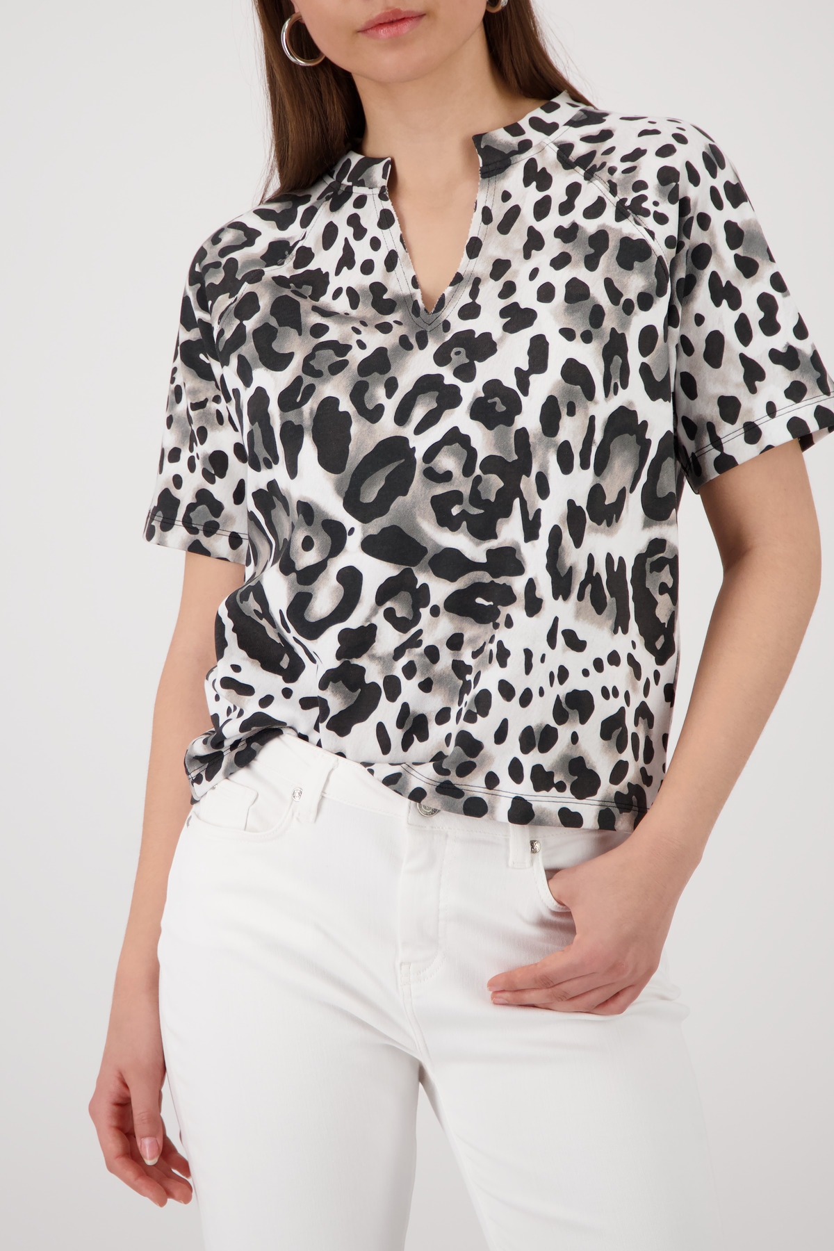 Image of Monari Sweatshirt "Sweatshirt Leo Allover", mit Animalprint