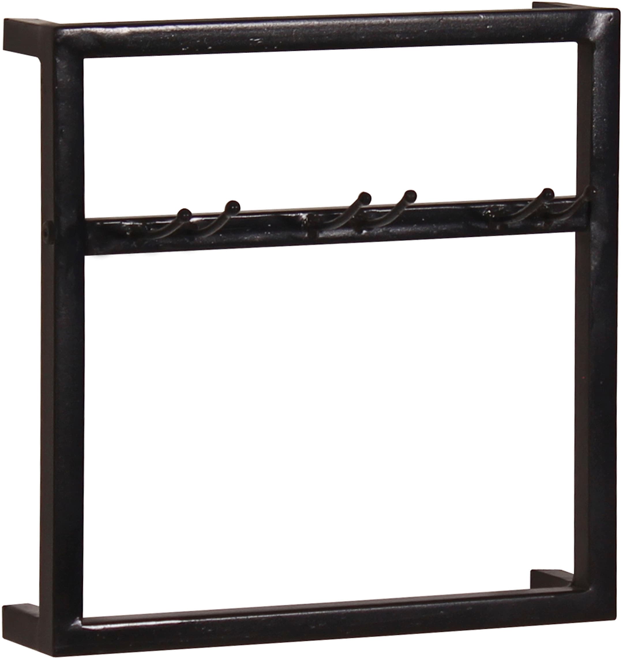 SIT Wandregal »Asti 3-teilig aus Metall für 4 Flaschen & 9 Gläser – Antikschwarz« 2 Weinregale & 1 Gläserregal für flexible Wandgestaltung