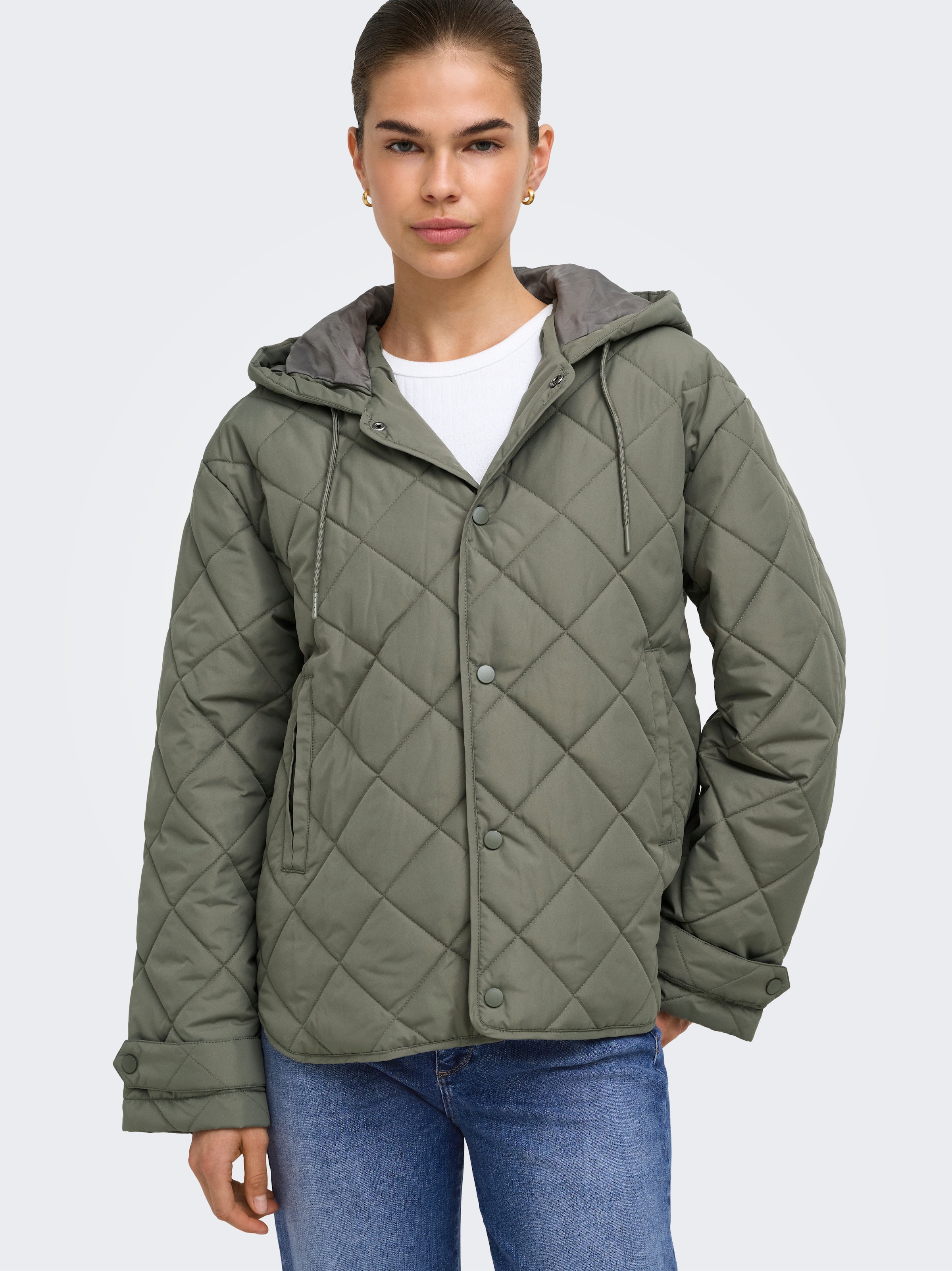 Image of ONLY Steppjacke "ONLJULIET QUILTED HOOD JACKET NOOS OTW" mit Kapuze Kunstfaser, gesteppte Optik
