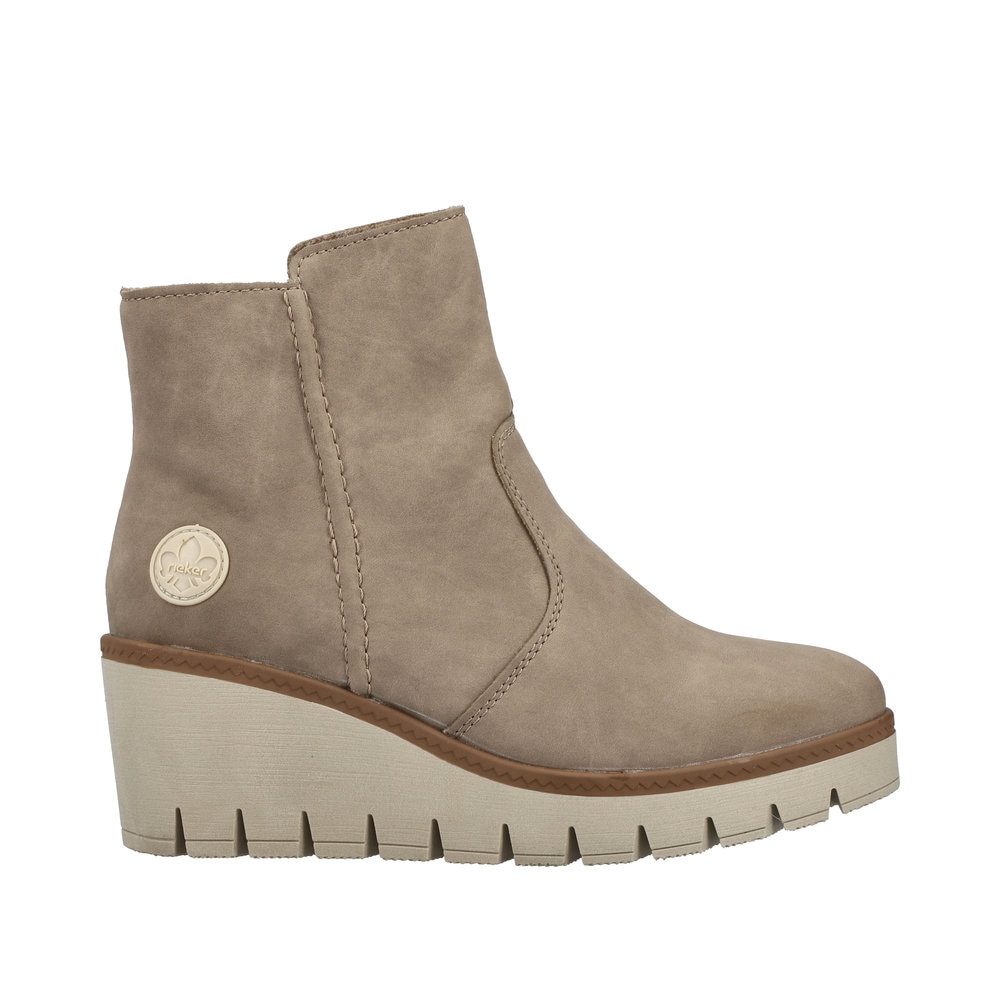 Rieker Keilstiefelette, Keilboots, Plateau-Stiefelette mit Innenreissverschluss, schmale Form