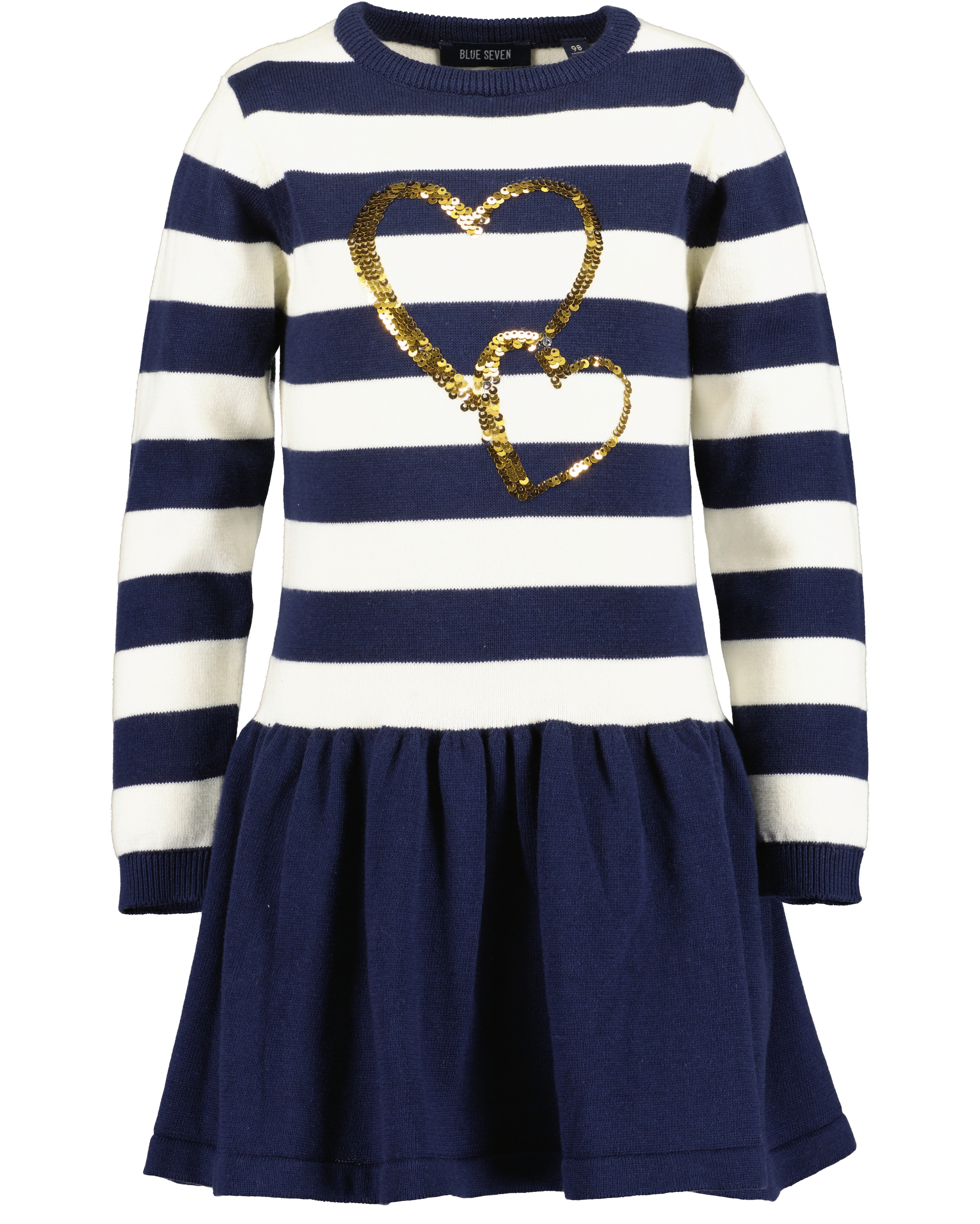 Image of Blue Seven Strickkleid mit tollem Herzenmotiv mit Wendepailletten