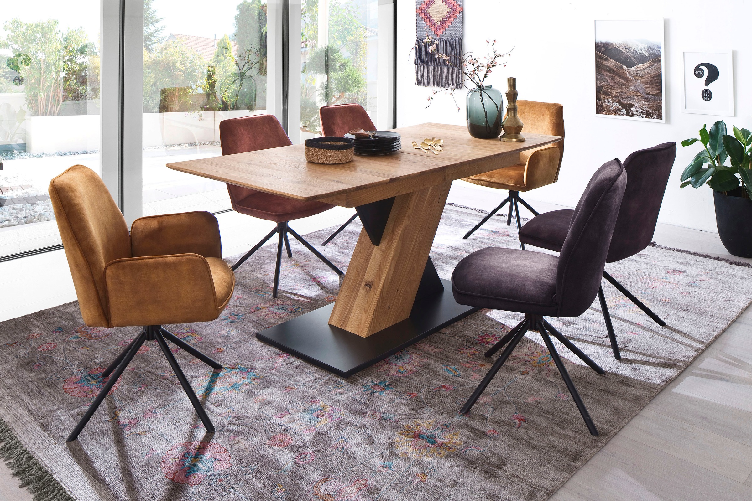 Image of MCA furniture Esstisch »Cuba«, Esstisch Massivholz ausziehbar, Tischplatte mit Synchronauszug vormontiert bei Ackermann Versand Schweiz