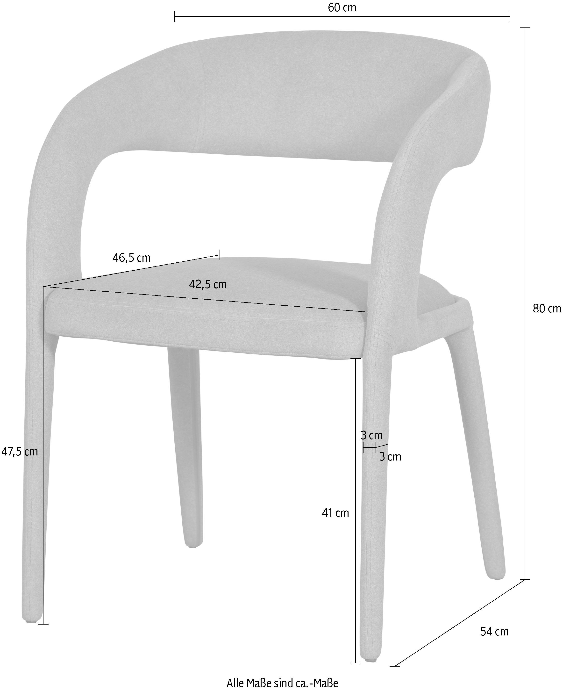 WOOOD Armlehnstuhl »Arms filzartige Optik Webstoff vollständig bezogen, H80 x B60 x T54 cm« () Tragkraft 120 kg, Maximale Verschleissfestigkeit, montiert geliefert