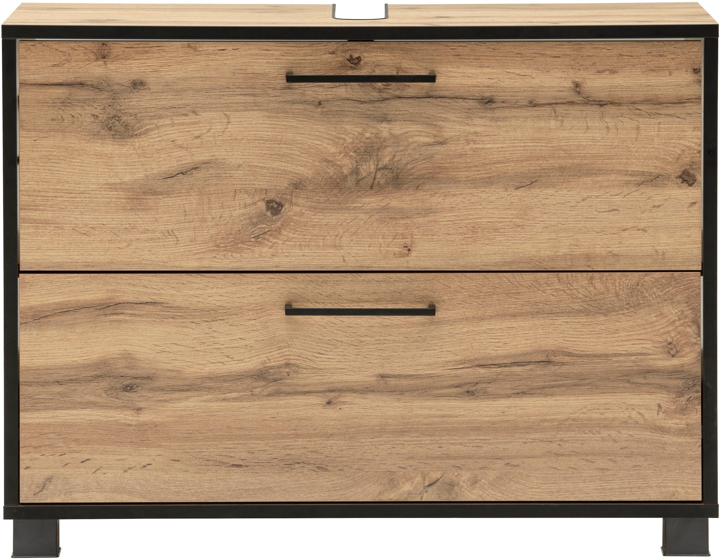 Image of Schildmeyer Waschbeckenunterschrank "MAX, 1 Klappe & 1 Schublade, Breite 80,2 cm, MADE IN GERMANY" 1 Stk. tlg. gedämpfte Liftbeschläge, MADE IN GERMANY