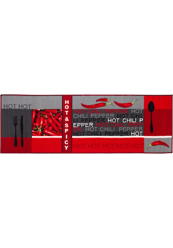 Küchenläufer »Hot Pepper«, rechteckig, Motiv Peperoni/Chili, mit Schriftzug, Küche,...