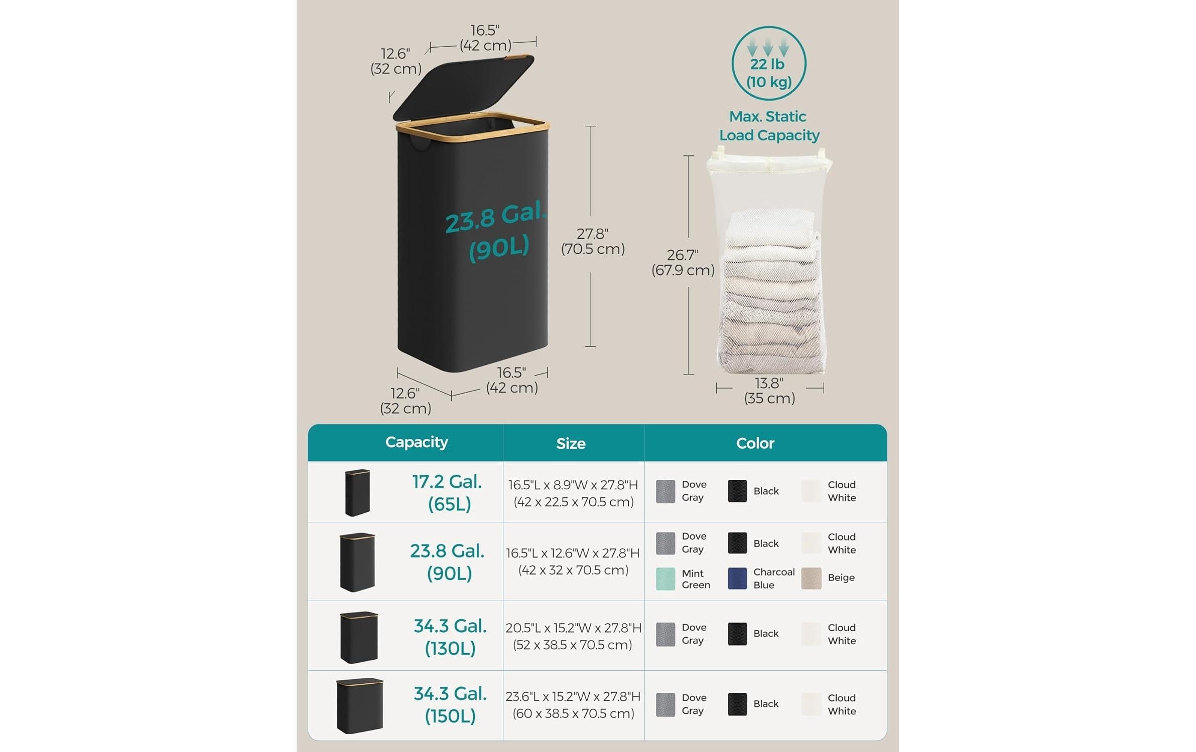 SONGMICS Wäschekorb »65 l«