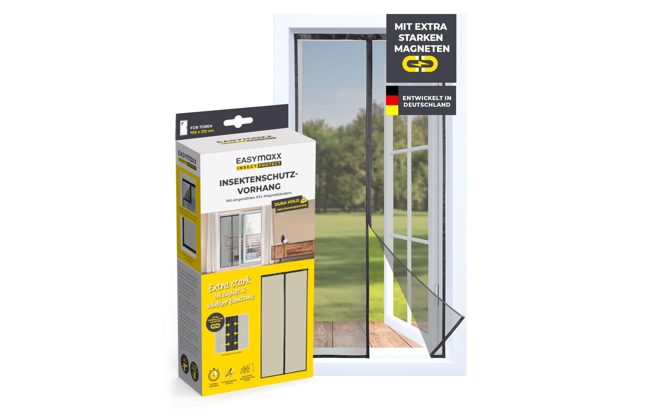 EASYmaxx Insektenschutz-Vorhang "Strong Click, 100 x 210 cm" 1 Stk. tlg.