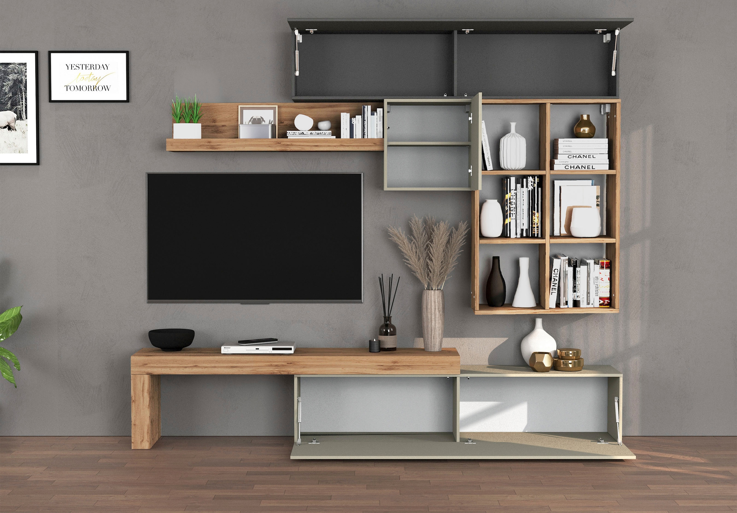 GOODproduct Wohnwand »Chronos Wohnwand, Medienwand, 5-er set« 5 Stk. tlg.