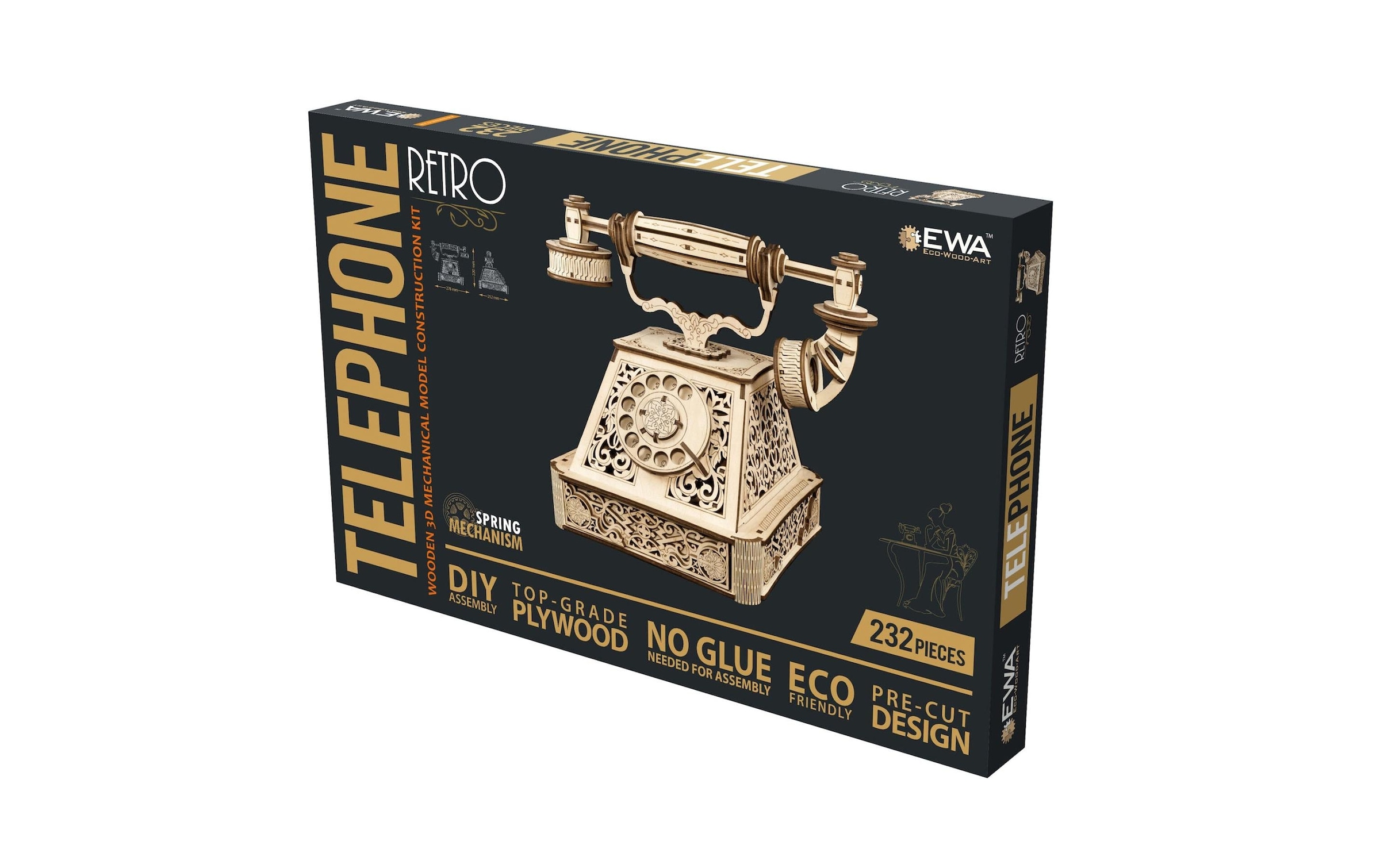   Modellbausatz »Eco-Wood-Art Retro Telefon« 232 Stk. tlg.