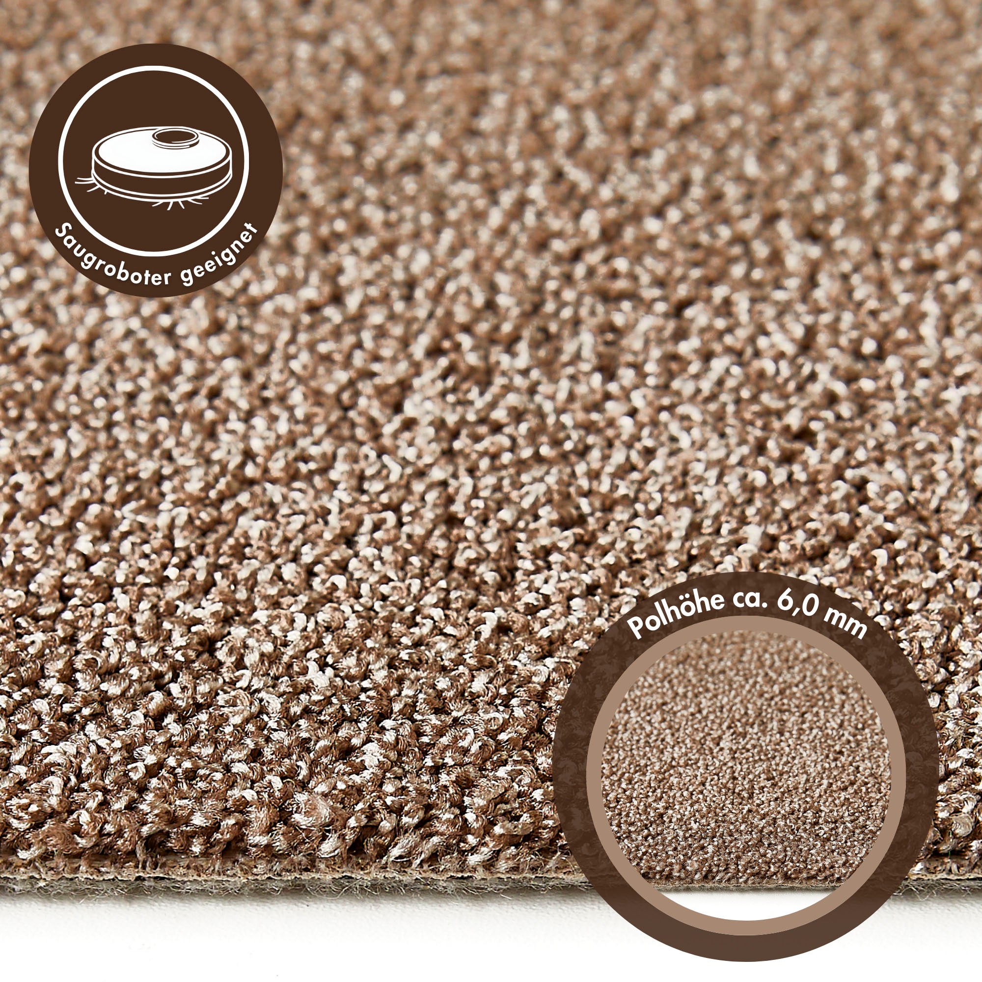Andiamo Teppichboden »Rubinoy, Schlinge, Made in Belgium«, rechteckig, 8,5 mm Höhe, Breite 400 cm oder 500 cm, Wohnzimmer, strapazierfähig & robust