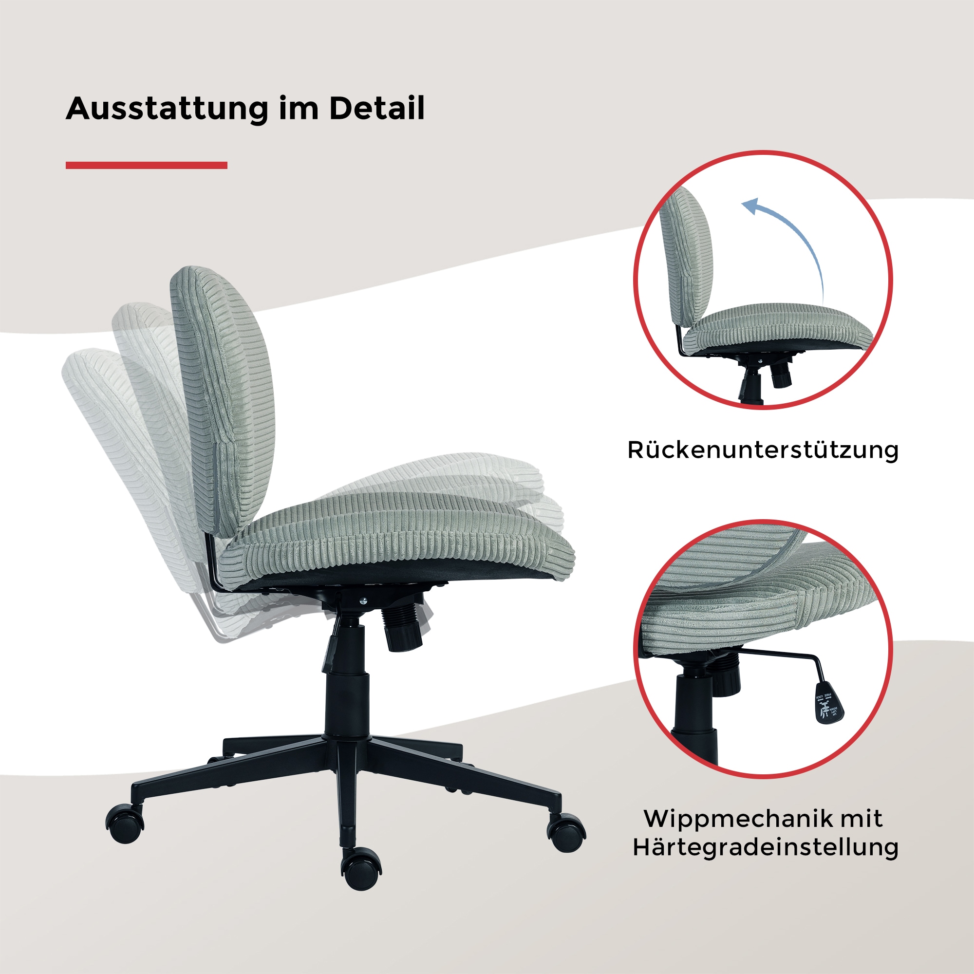 Duo Collection Chaise pivotante »Tilo« () 1 cuisréglage hauteur d’assise, mécanisme basculant, roulettes doubles de sécurité