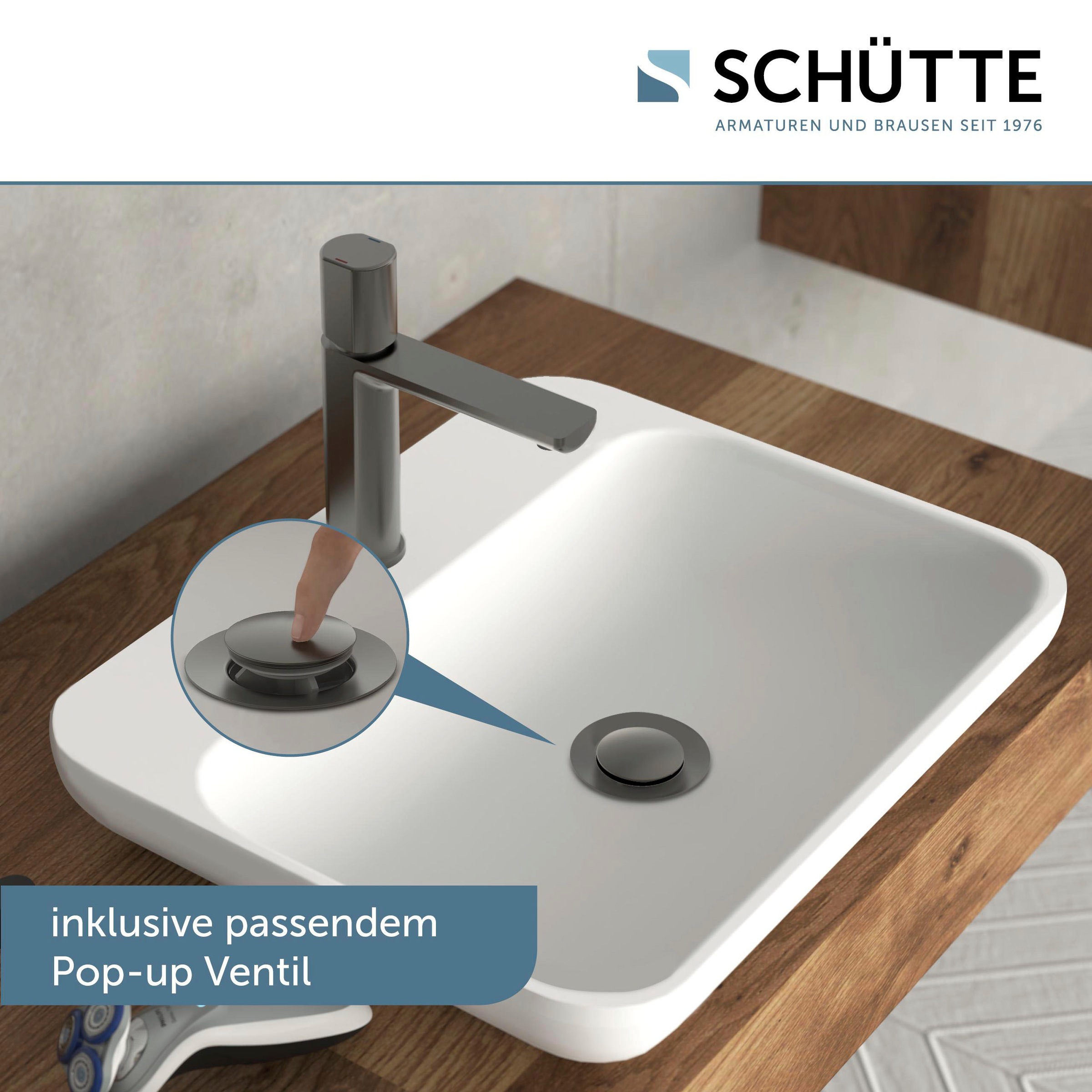 Schütte Miscelatore Per Lavabo New York Grafite Opaco
