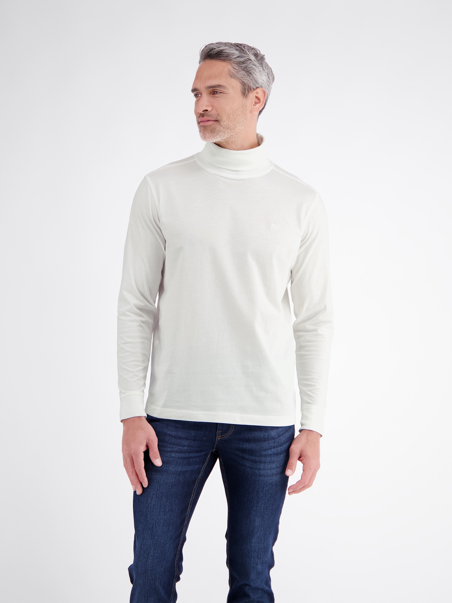LERROS T-shirt à col roulé avec broderie logo