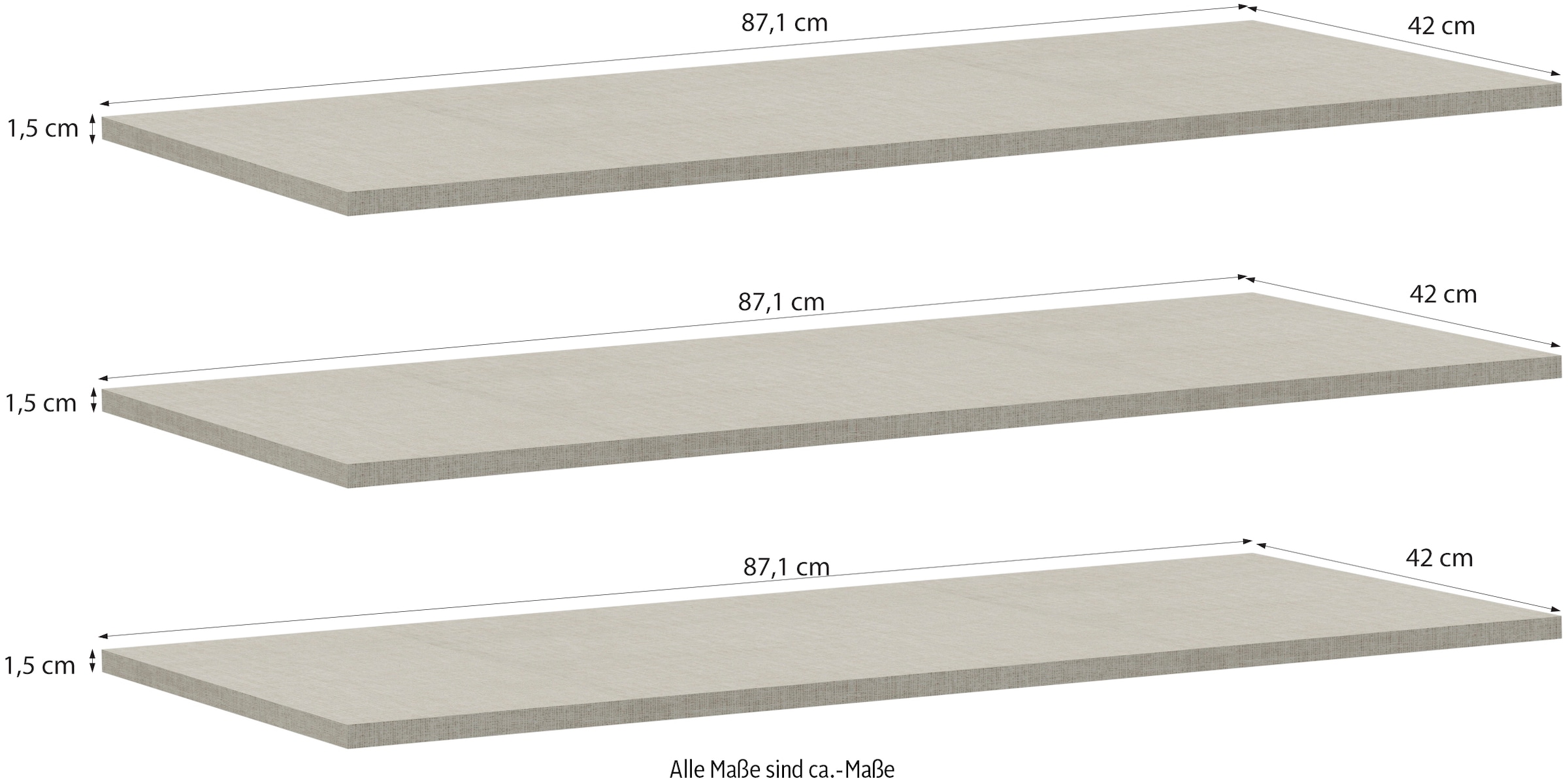 FORTE Einlegeboden 3 Stk. tlg. 3er Set, optional bestellbar