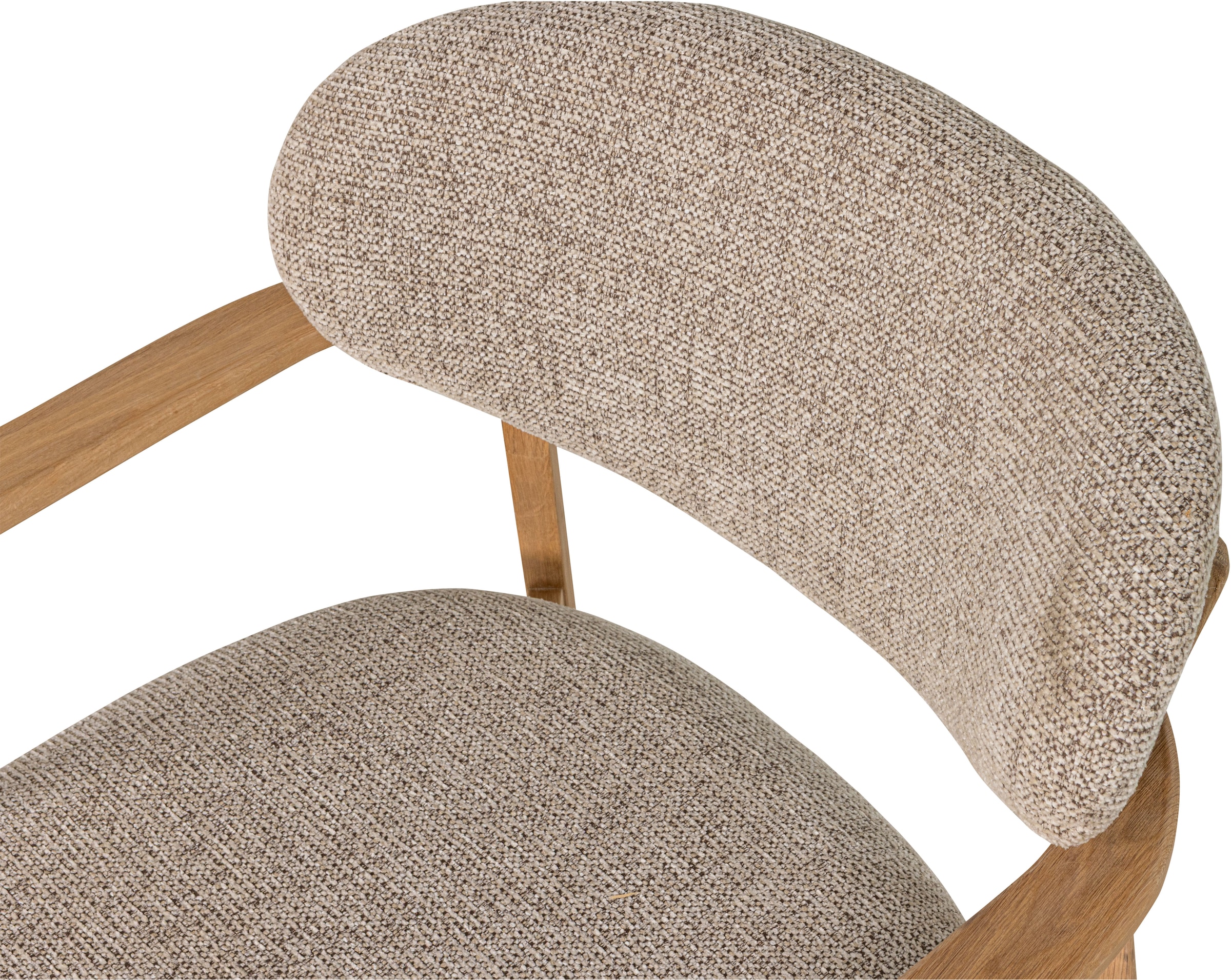 WOOOD Loungesessel »Udar mit Eichenholzgestell und More-Melange-Bezug, B68 x T75 x H76 cm« Sehr hohe Verschleissfestigkeit, Armlehnen integriert, Tragkraft 120 kg