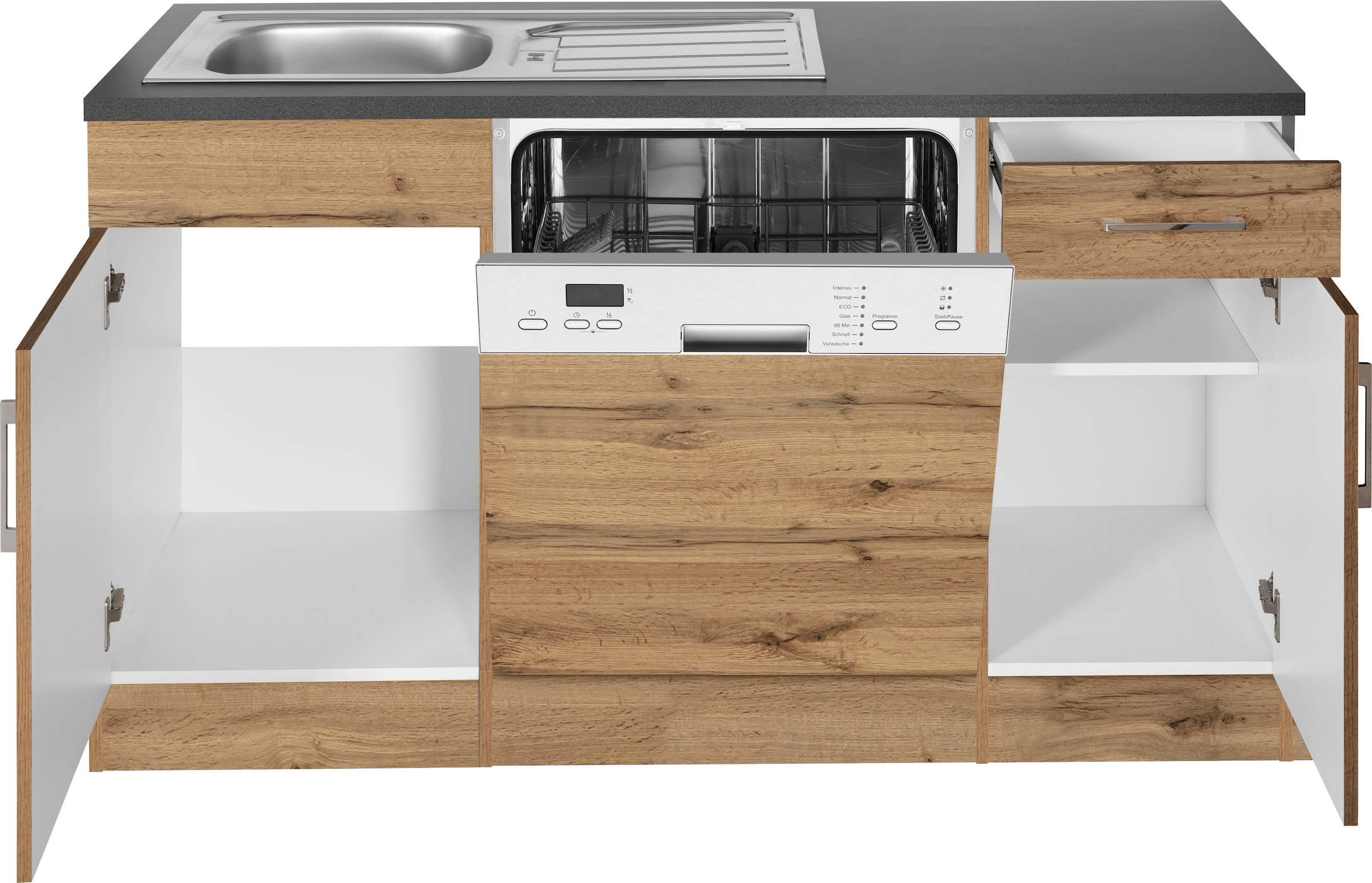 KOCHSTATION Cuisine d'angle »KS-Colmar« sans appareils électriques, largeur réglable 210/240 cm