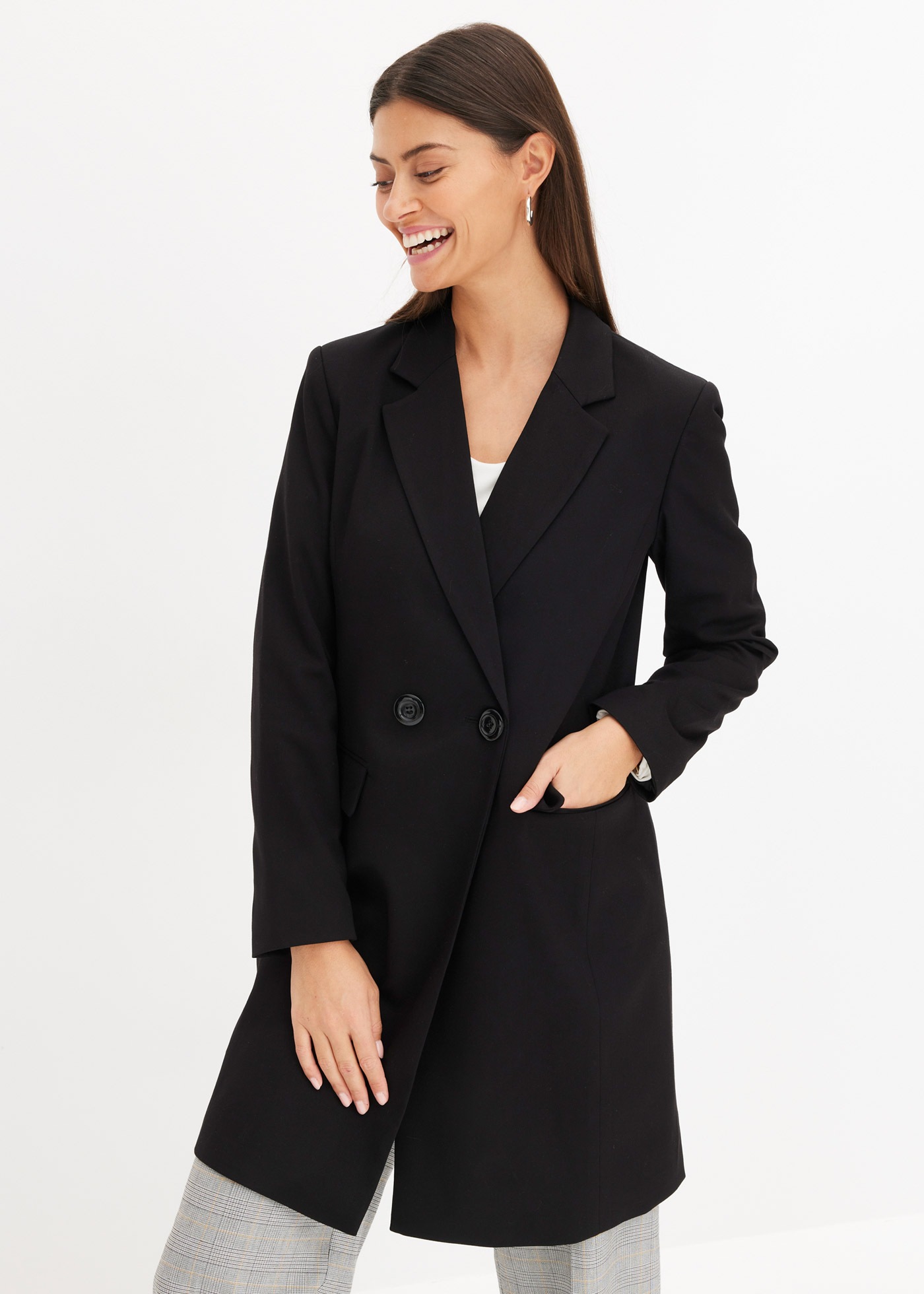 Image of bonprix Wintermantel aus Polyester mit Viskose und Elasthan, mit Polyesterfutter