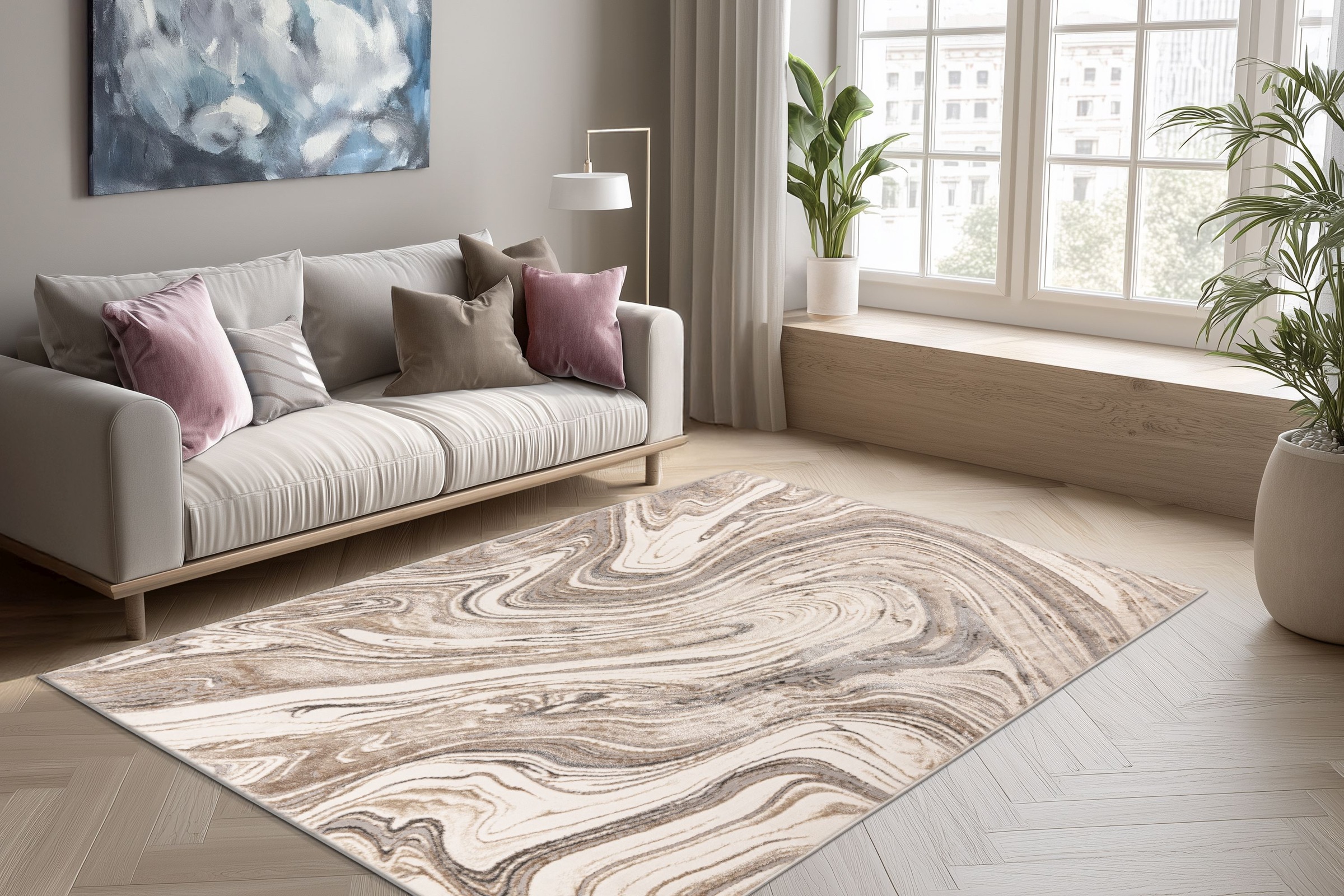 Kayoom Teppich »Chalk 125« rechteckig 11 mm Höhe Kurzflor, Wohnzimmer