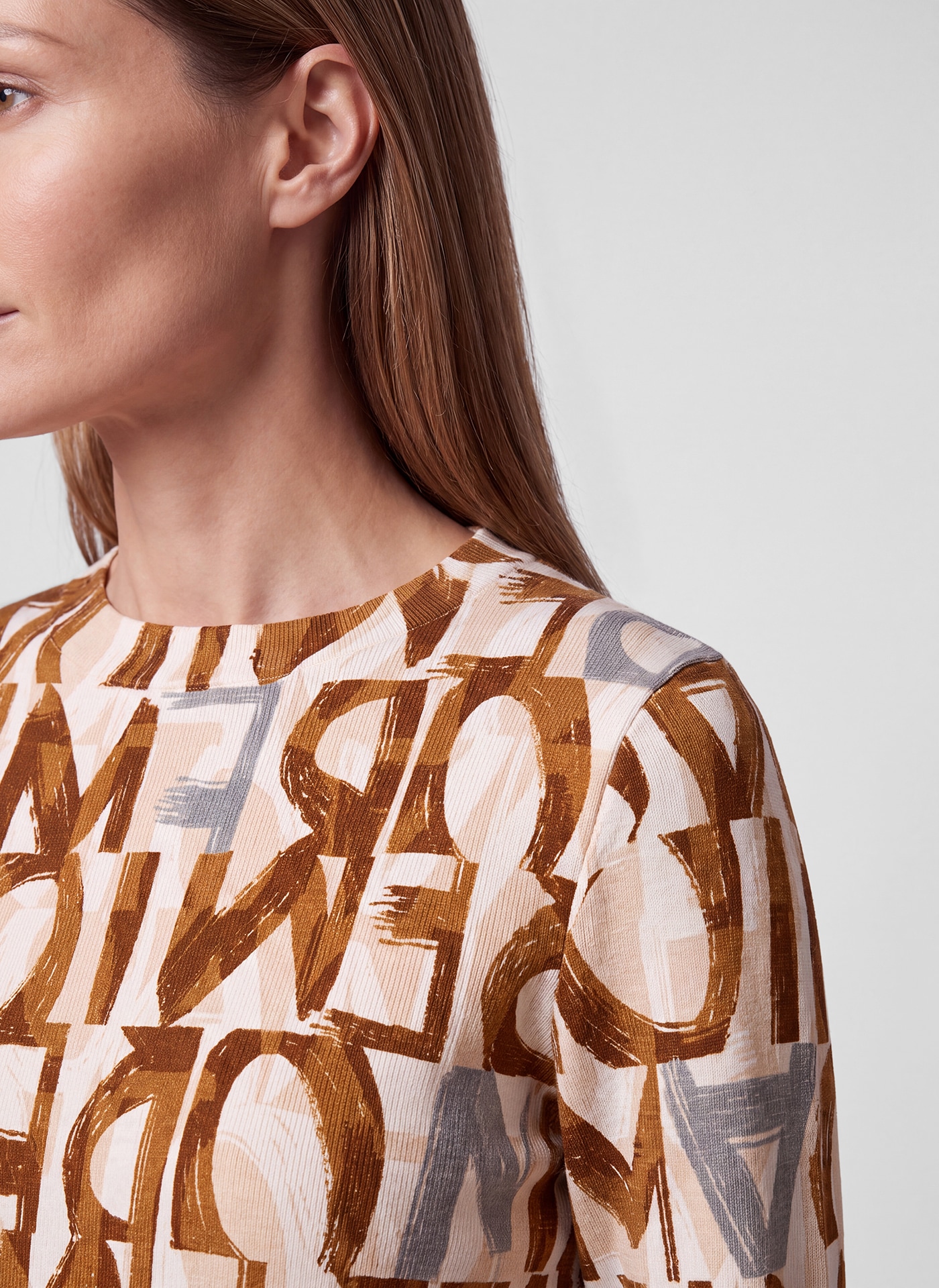 Rabe T-shirt à manches longues mit Allover-Print und Stehkragen