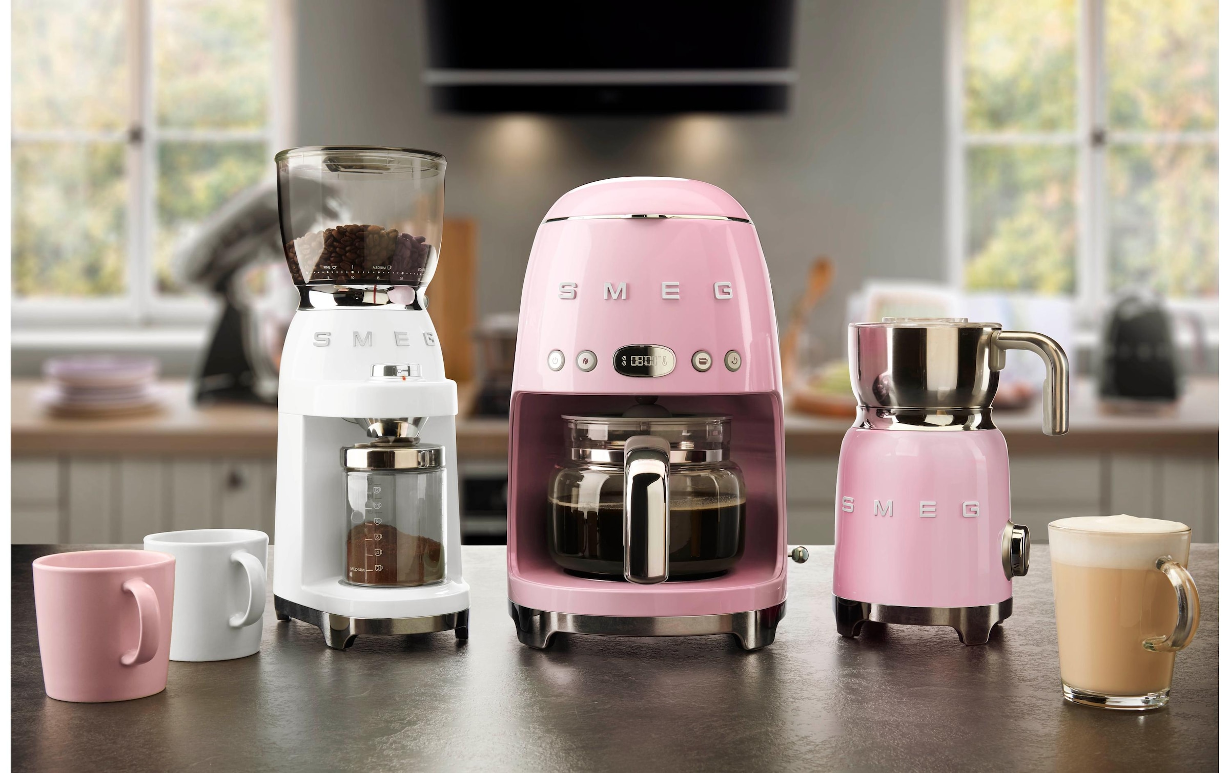 Smeg Filterkaffeemaschine »DCF02PKEU« 1,25 l Kaffeekanne Papierfilter | Permanentfilter 1x4