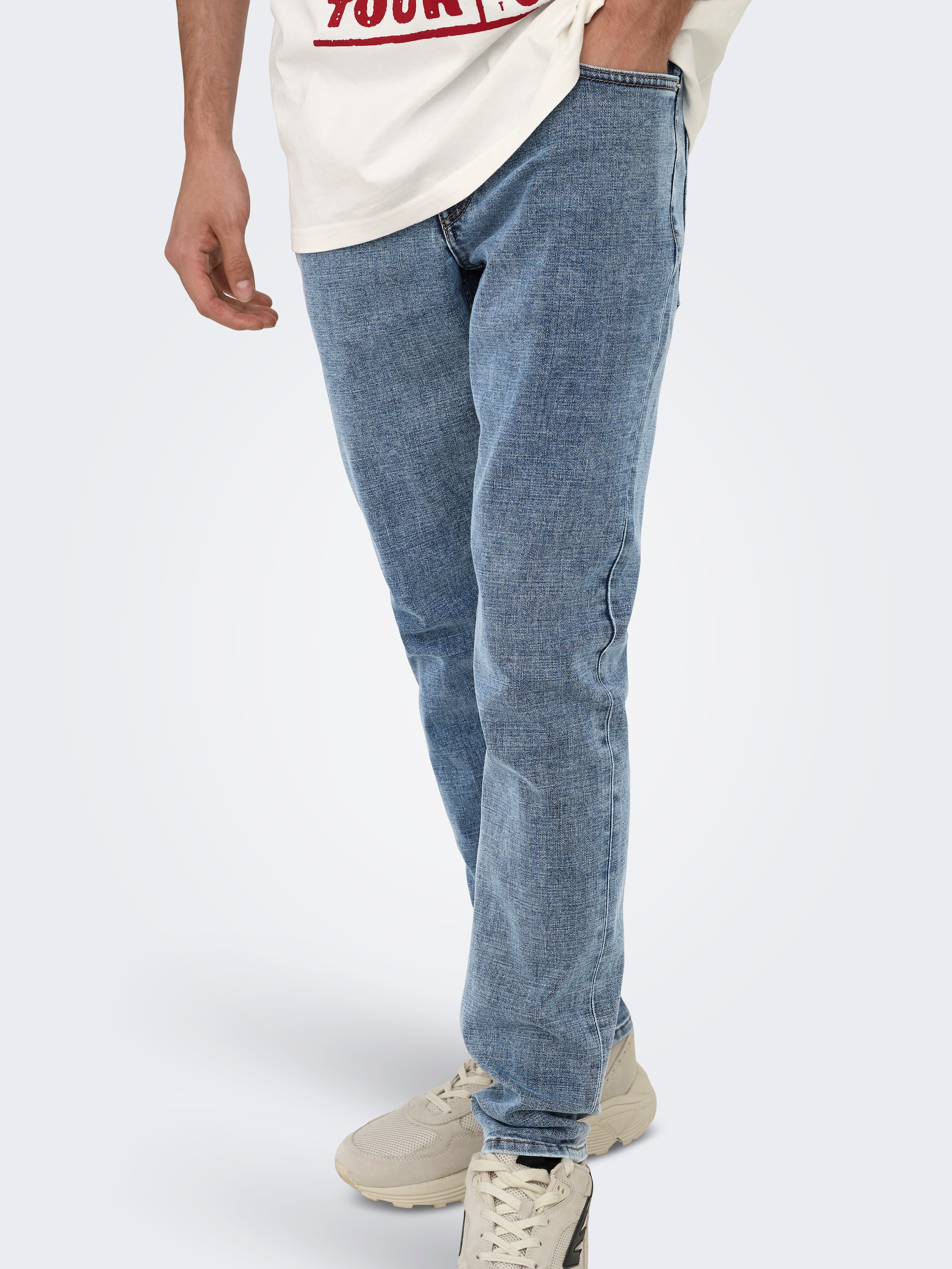 Image of ONLY & SONS Slim-fit-Jeans "ONSLOOM SLIM PIM DNM CIFF" Baumwollmischung, slim fit