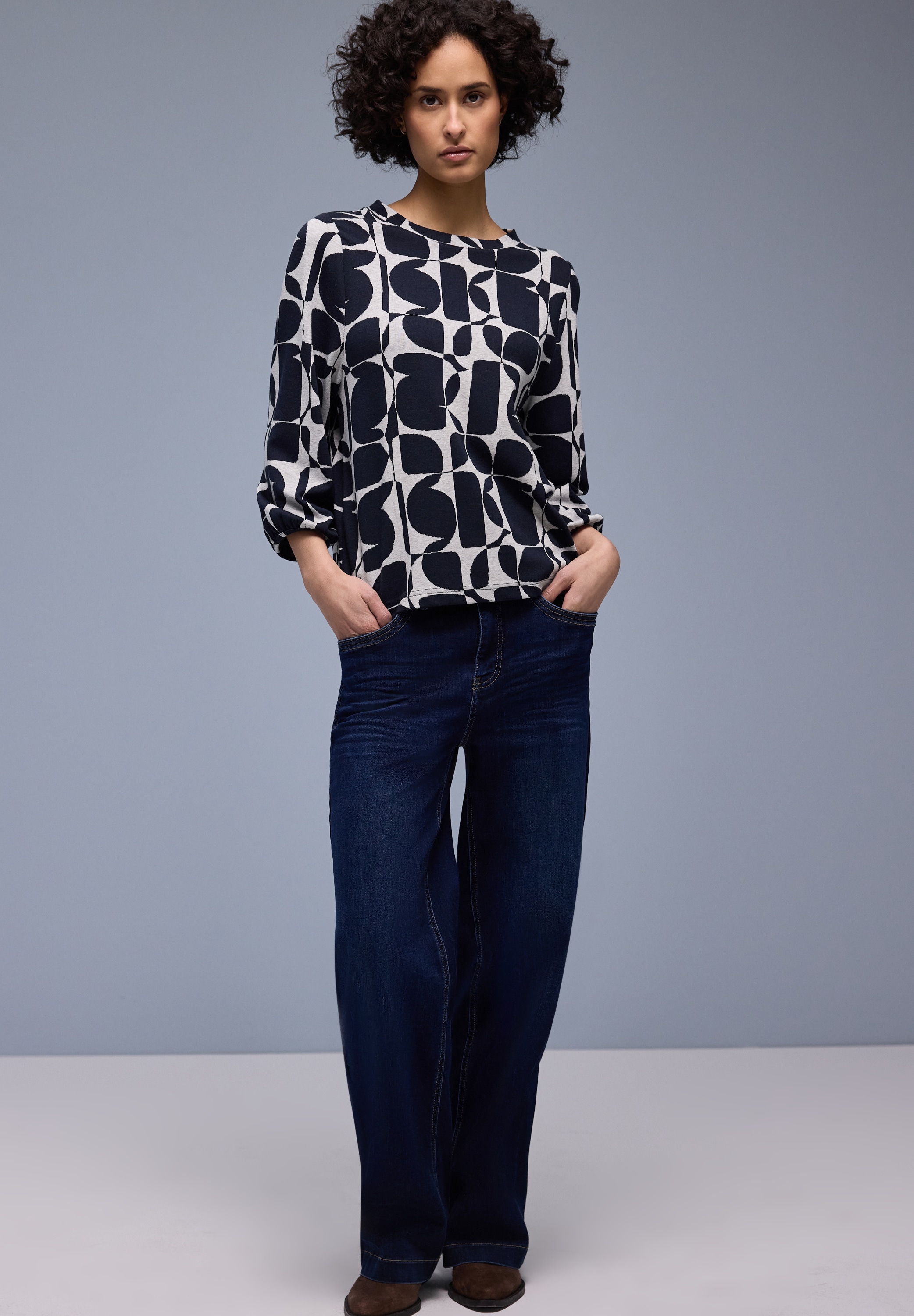 STREET ONE T-shirt à manches 3/4 mit All-Over Print