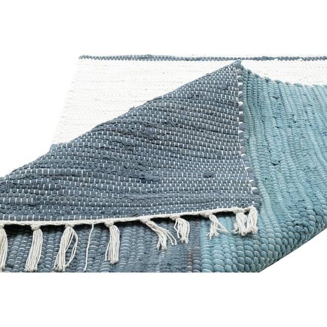 THEKO Läufer »Stripe Cotton«, rechteckig, Handweb Flachgewebe, reine  Baumwolle, handgewebt, mit Fransen kaufen