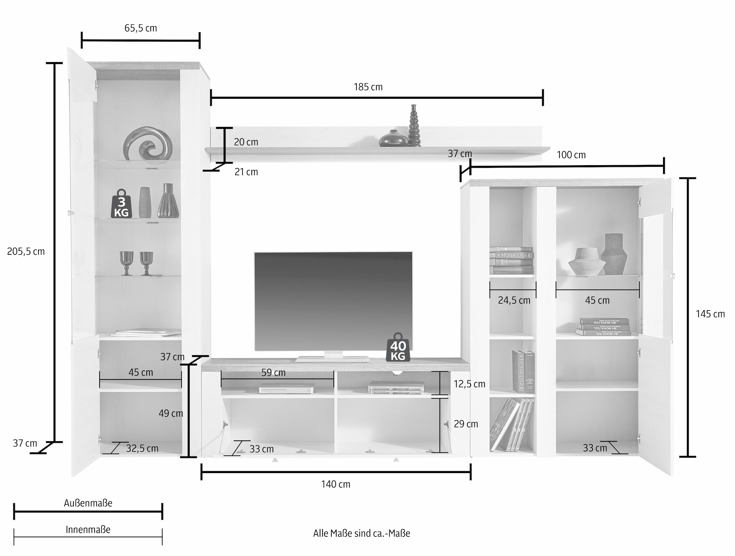 auf (Set, Helvetia St.) versandkostenfrei »Larona«, Wohnwand 4