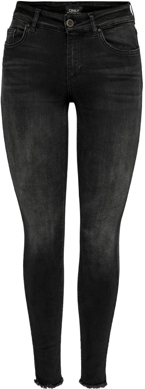 ONLY Ankle-Jeans »ONLBLUSH MID SK ANK RW REA1099 NOOS«, mit fransigen Säumen
