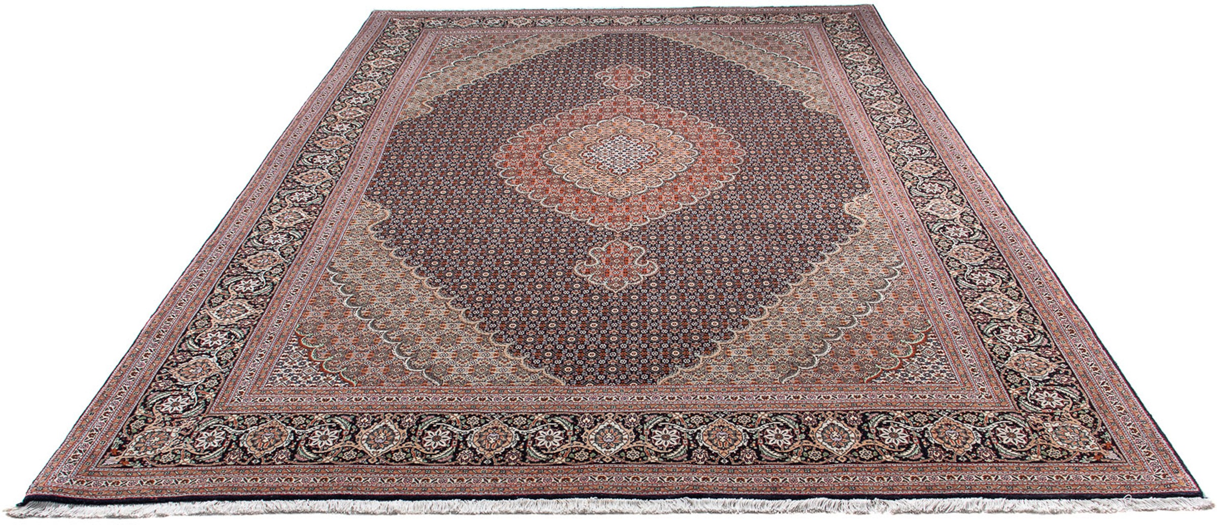 Image of morgenland Orientteppich »Perser - Täbriz - 305 x 205 cm - dunkelblau«, rechteckig, 10 mm Höhe, Wohnzimmer, Handgeknüpft, Einzelstück mit Zertifikat bei Ackermann Versand Schweiz