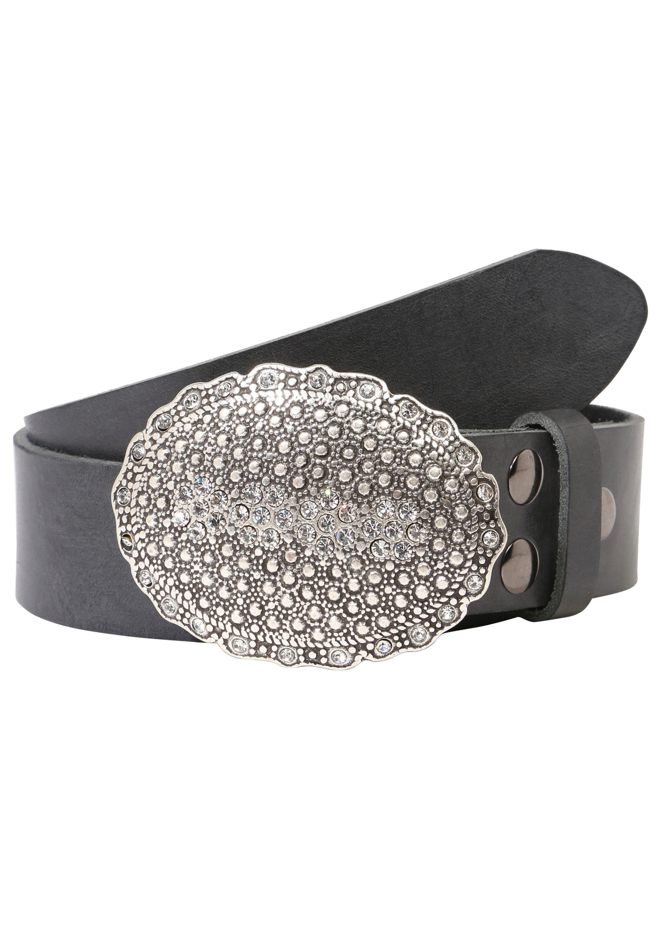 RETTUNGSRING by showroom 019° Ledergürtel mit austauschbarer Schliesse »Oval Nieten Mit Strass«