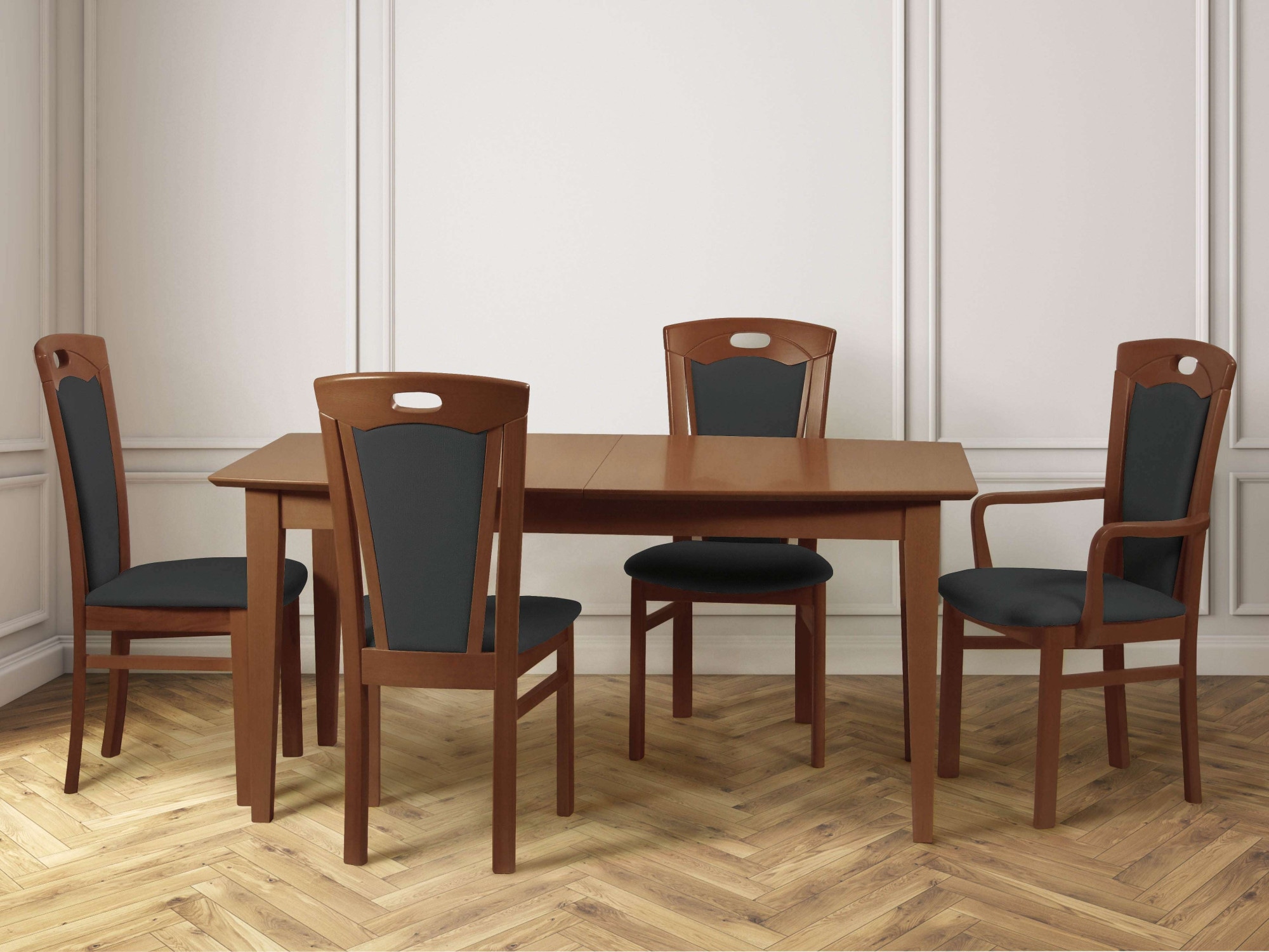 Home affaire Esszimmerstuhl »FERDI, Armlehnstuhl, Made in Italy, Massivholz«, 1 St., Feinstruktur, Bezug Feinstruktur (wasser-und fleckabweisend) oder Struktur