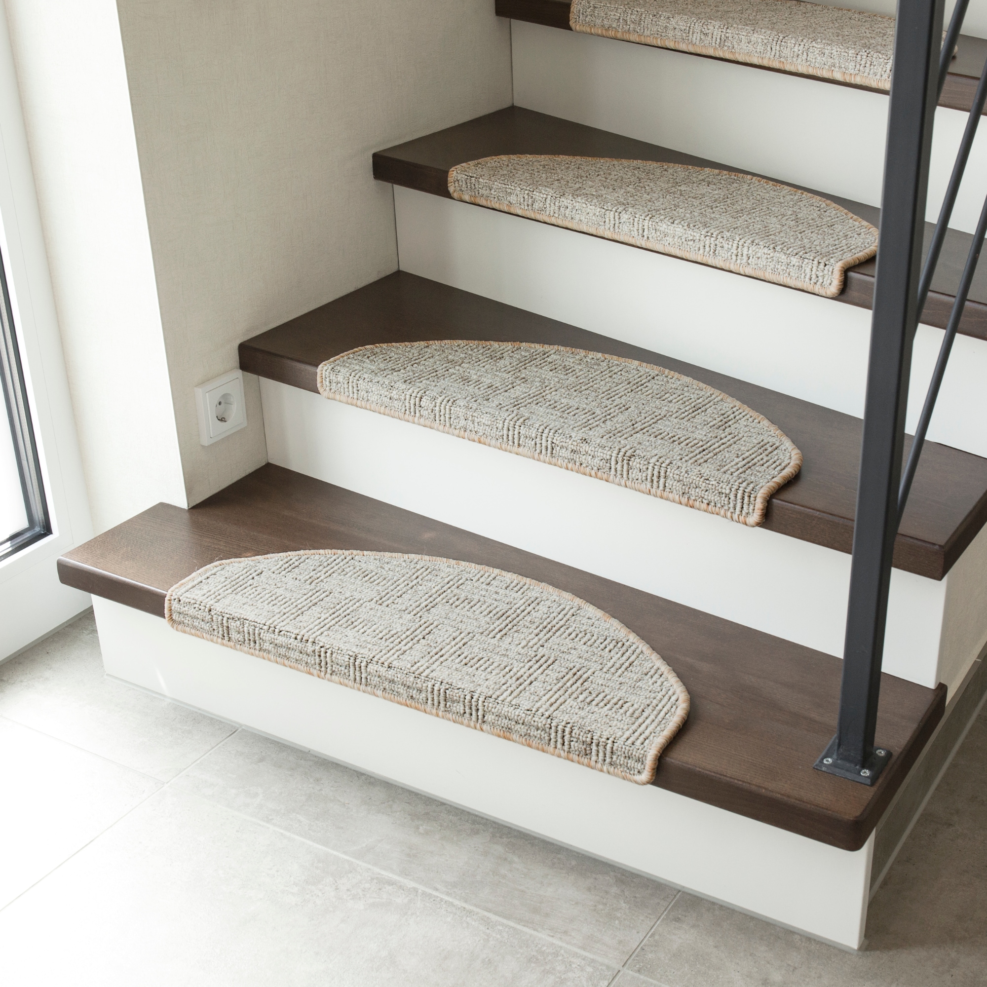 Andiamo Stufenmatte »Leo, Made in Poland« halbrund 6 mm Höhe grobe melierte Schlinge, selbstklebend, 15 Stück in einem Set