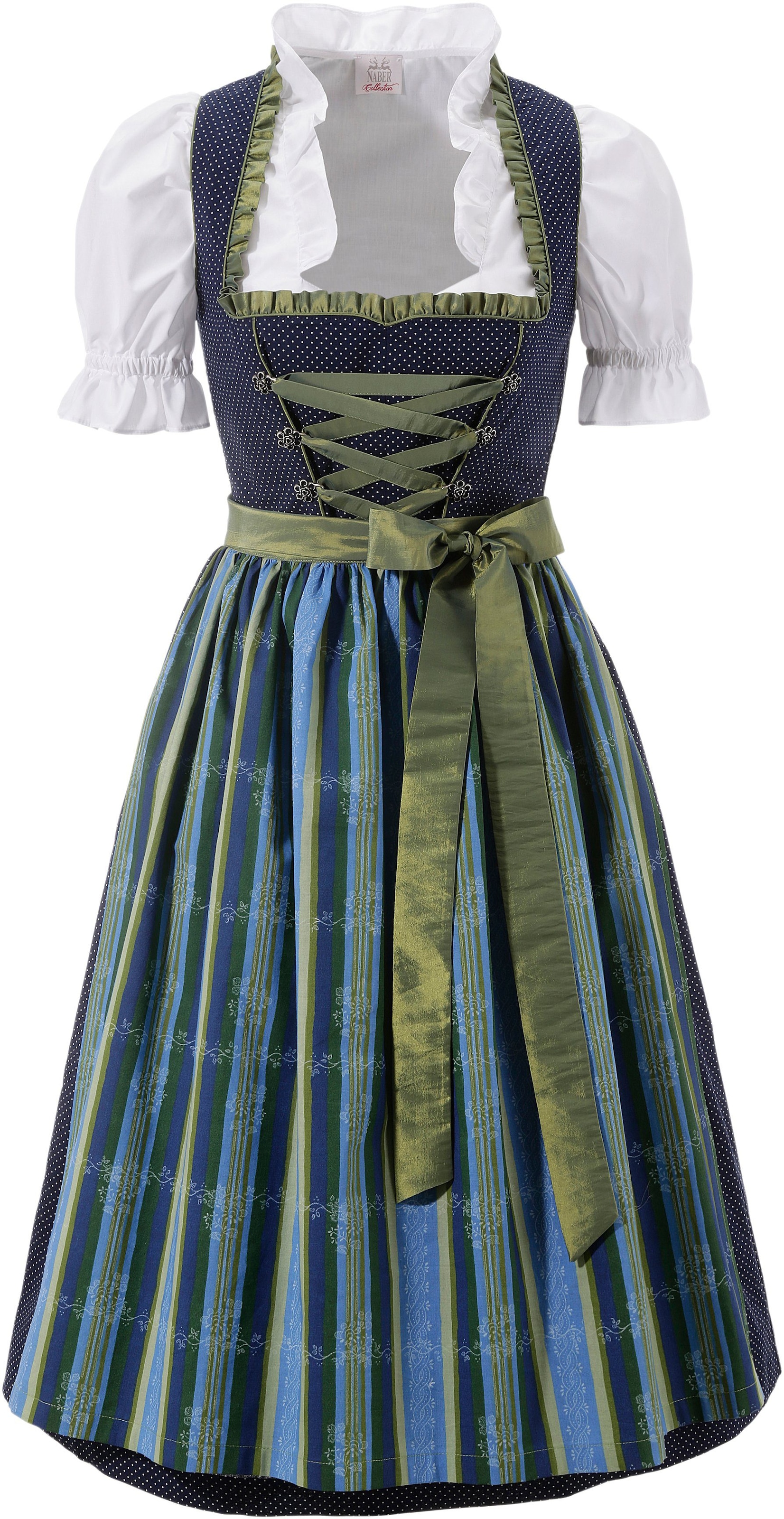 Naber Collection Dirndl, (3 tlg., mit Dirndlbluse), Damen, midi mit Satinbandschnürung kaufen