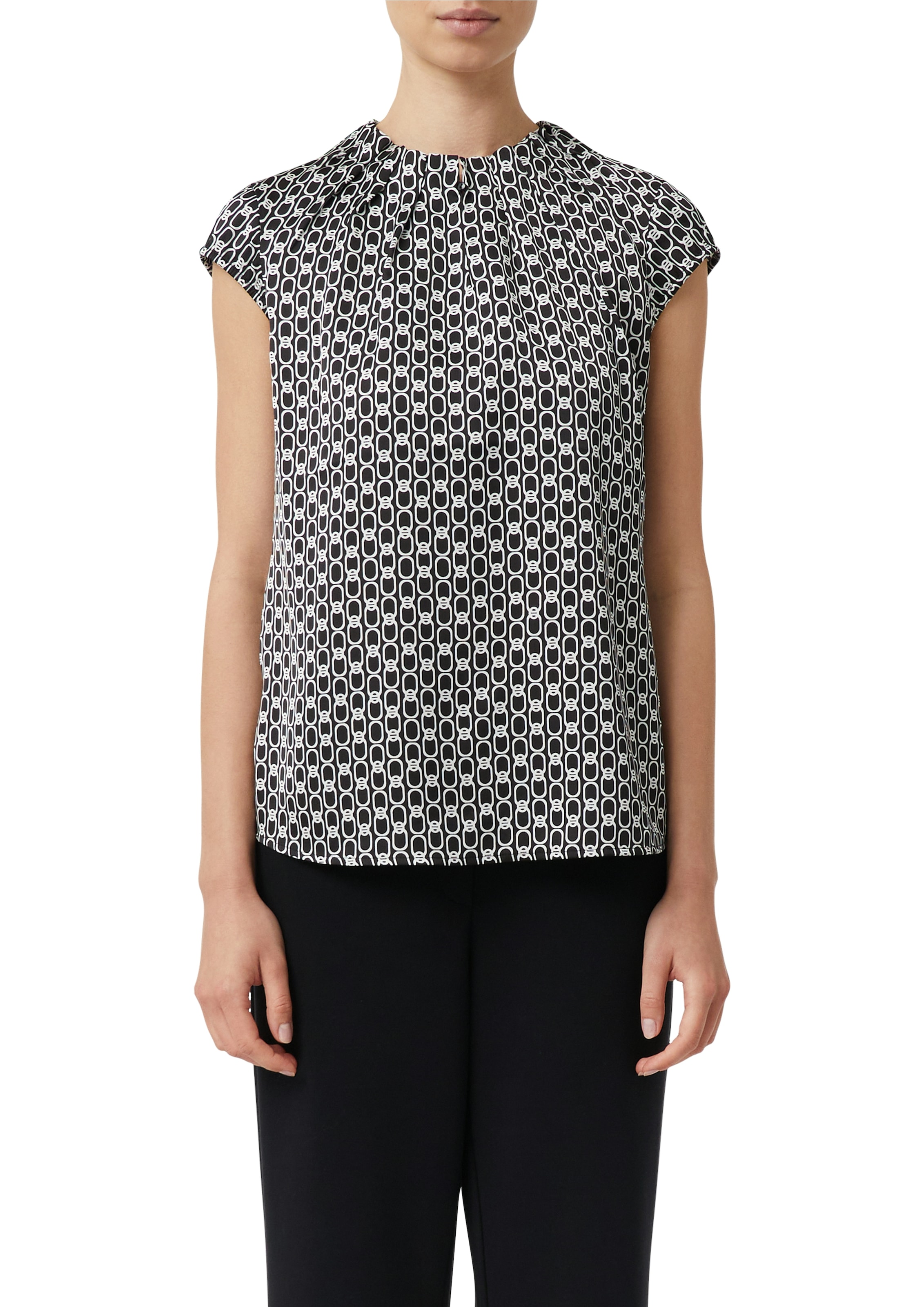Image of Comma Satinbluse mit All-Over Print