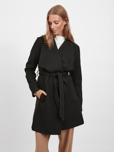Image of Vila Kurzmantel "VICOOLEY COLLAR BELT COAT - NOOS"
