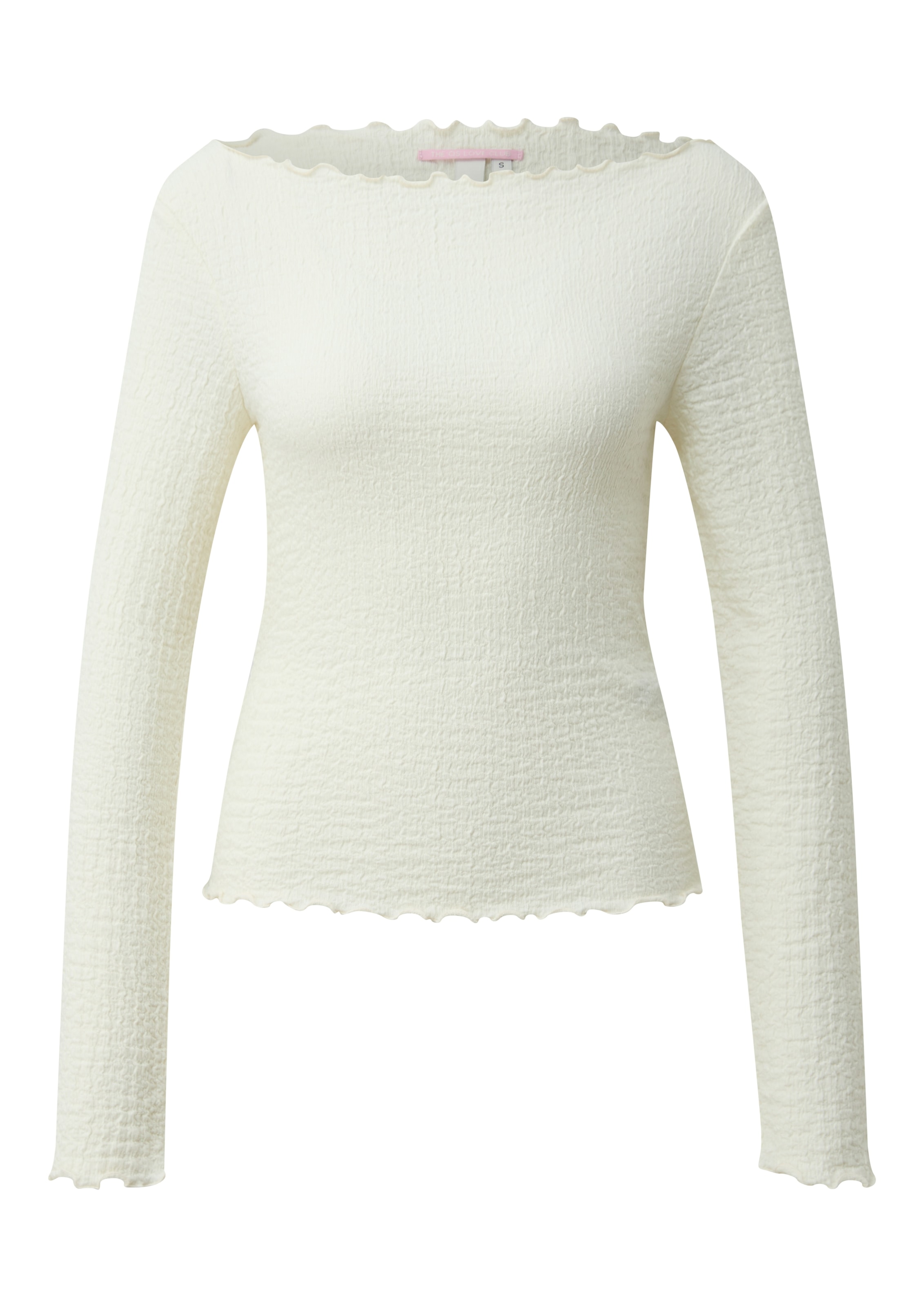 QS T-shirt à manches longues mit gewellten Abschlüssen