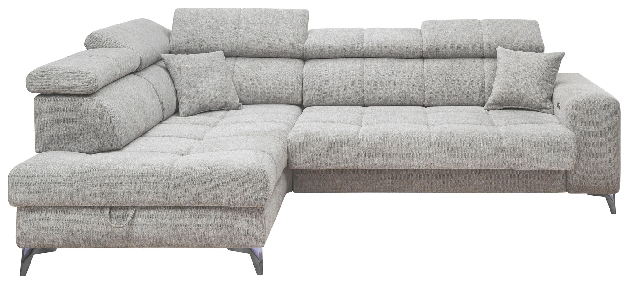 ED EXCITING DESIGN Ecksofa »Sydney L-Form« motorischer Sitztiefenverstellung, USB-Port & 2 Zierkissen