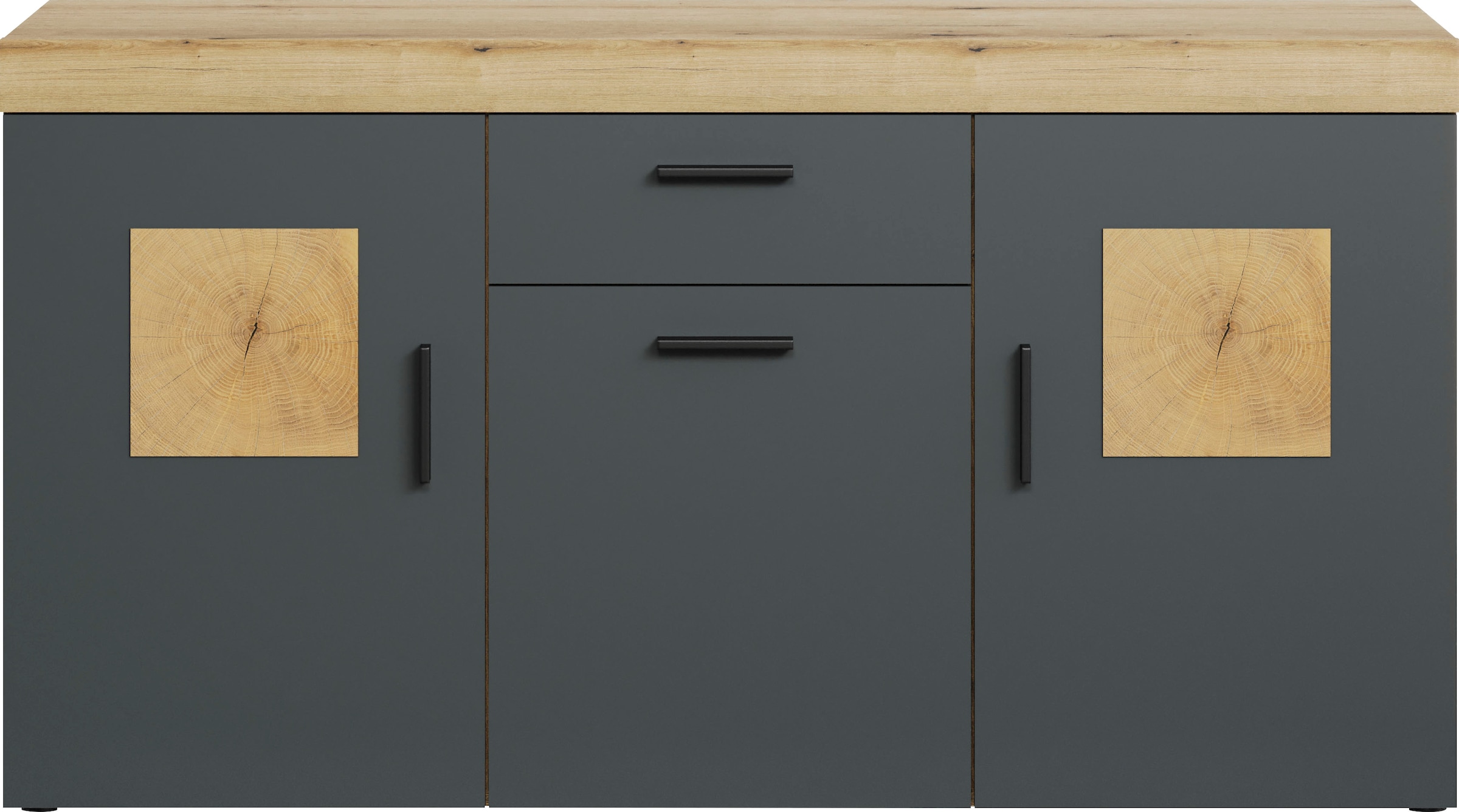 Sideboard »Tyler«, (Packung, 1 St.), Mit Hirnholzapplikationen - Aufgebaut (B/T/H):...