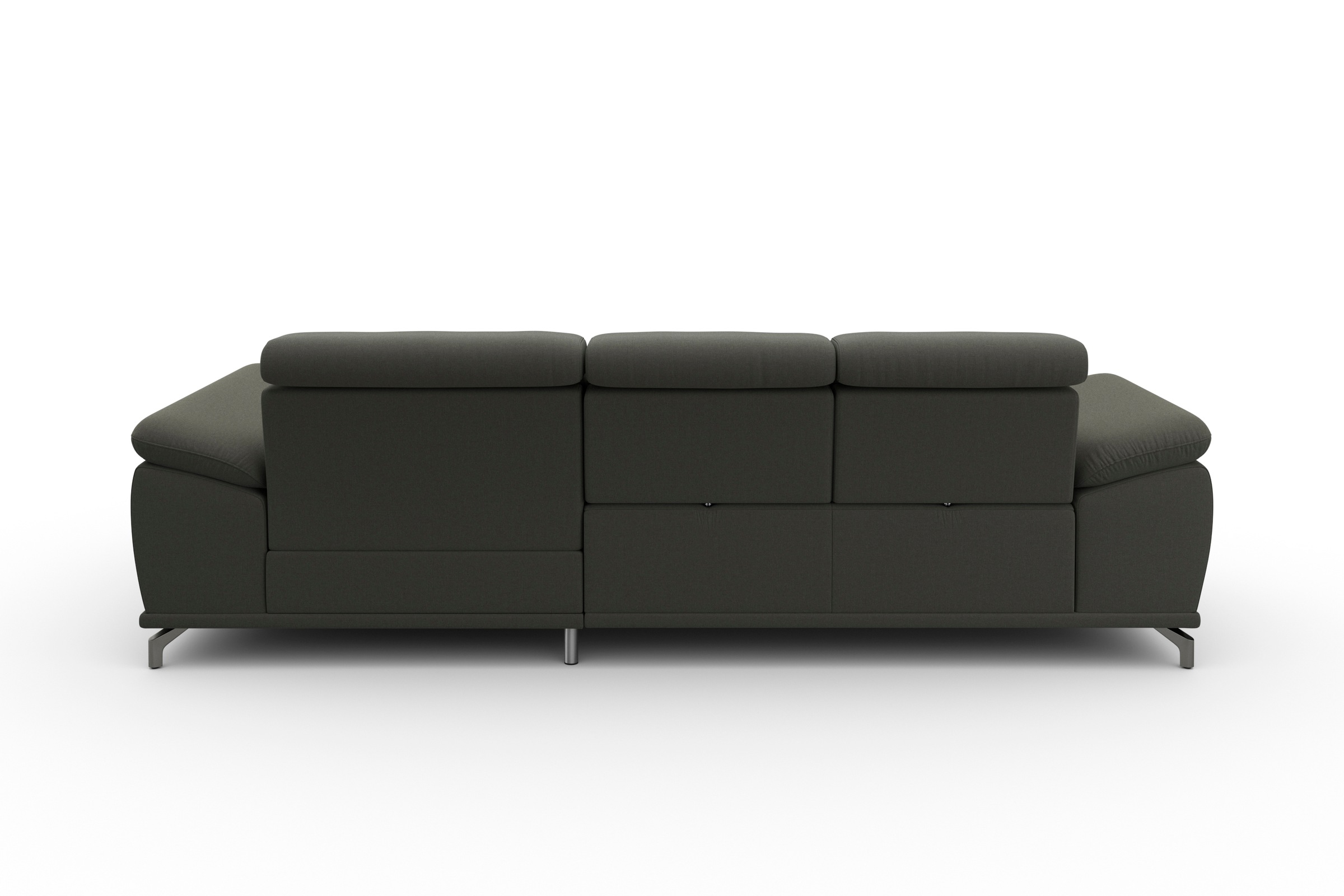 sit&more Ecksofa »Cabrio L-Form, mit Sitztiefenverstellung, Arm- und Kopfteilverstellung«, 2 Nierenkissen, Federkern, optional Bettfunktion und Stauraum