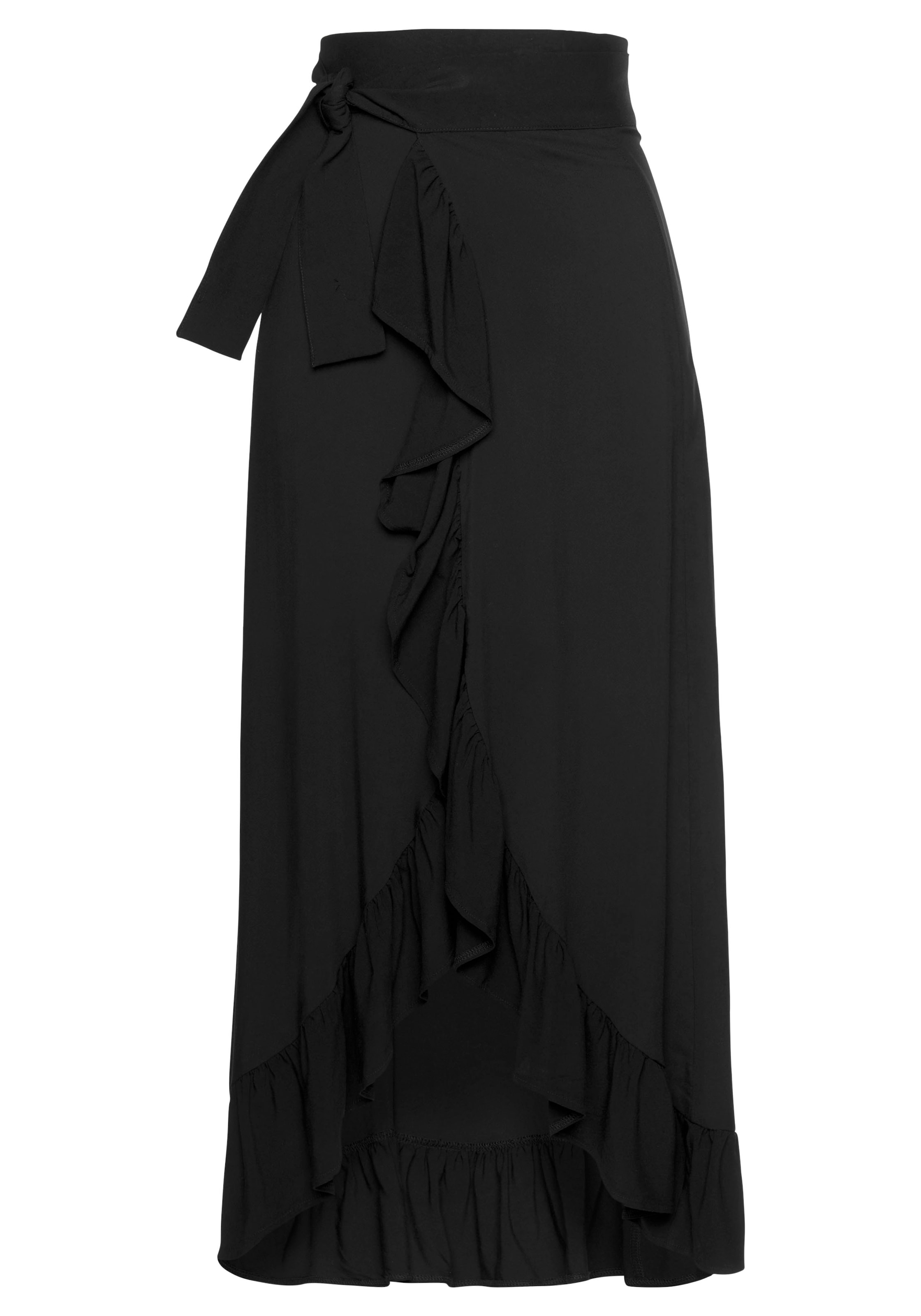 LASCANA Jupe portefeuille aus gewebter Viskose