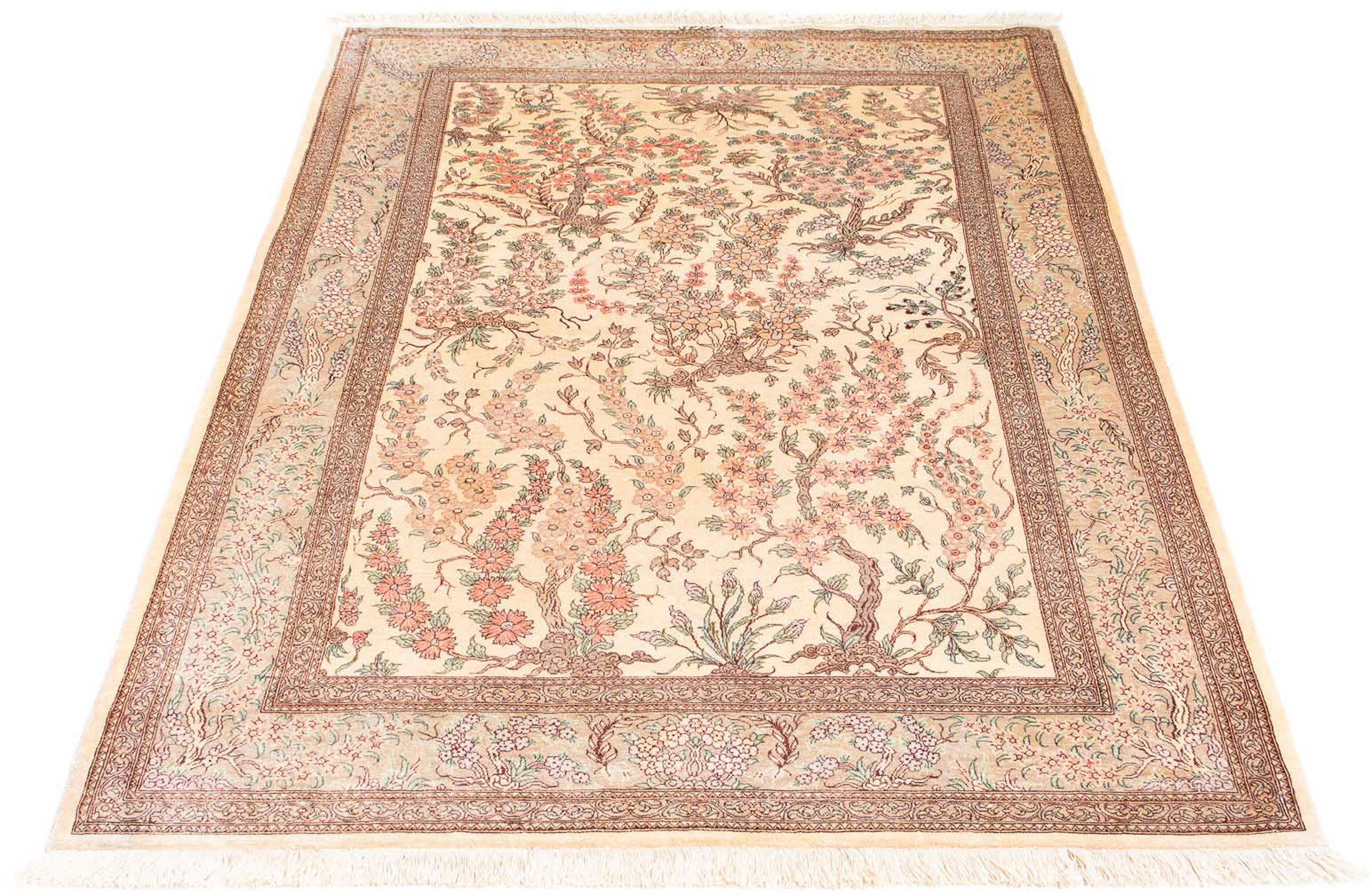 Image of morgenland Orientteppich »Perser - Ghom - 157 x 102 cm - beige«, rechteckig, 10 mm Höhe, Wohnzimmer, Handgeknüpft, Einzelstück mit Zertifikat bei Ackermann Versand Schweiz