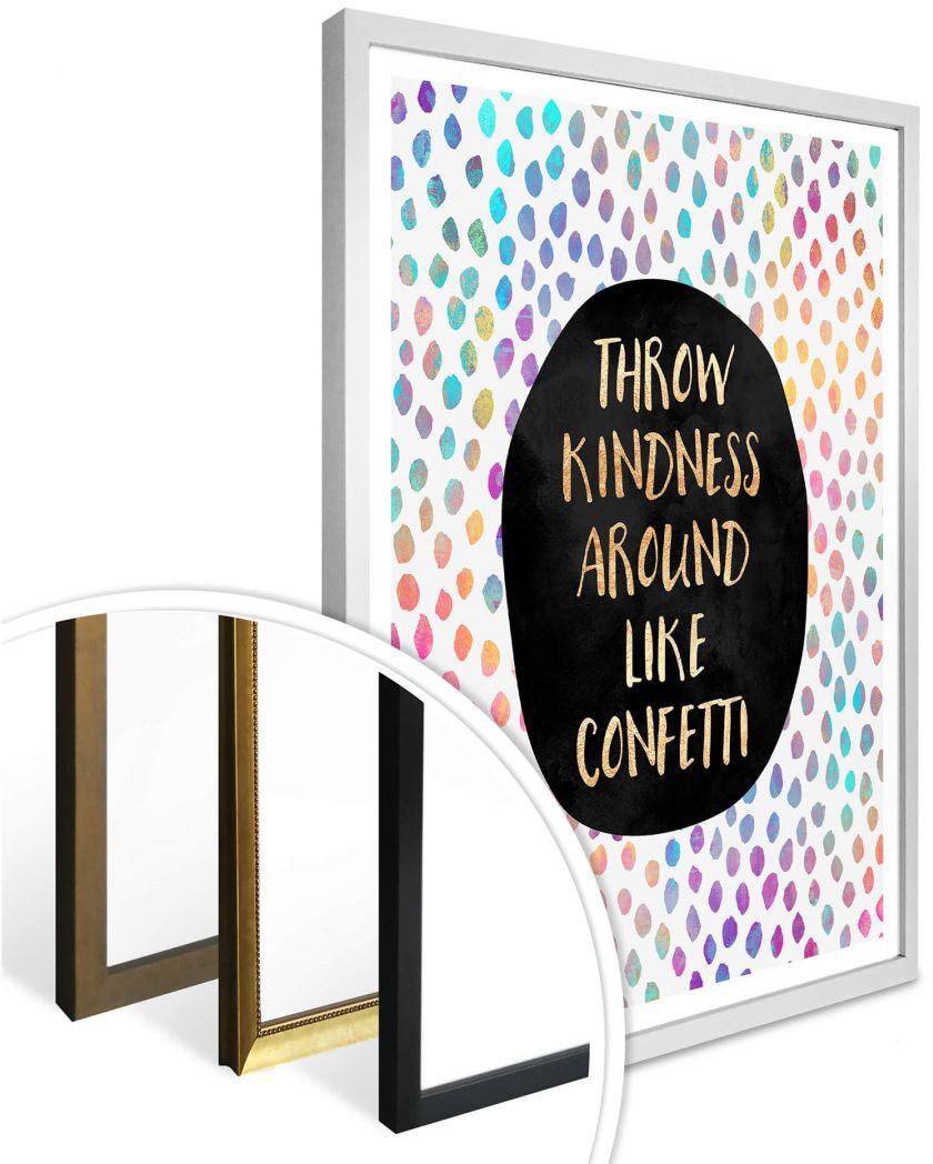 St.) (1 Wall-Art Poster »Kindness kaufen Schriftzug, Konfetti«,