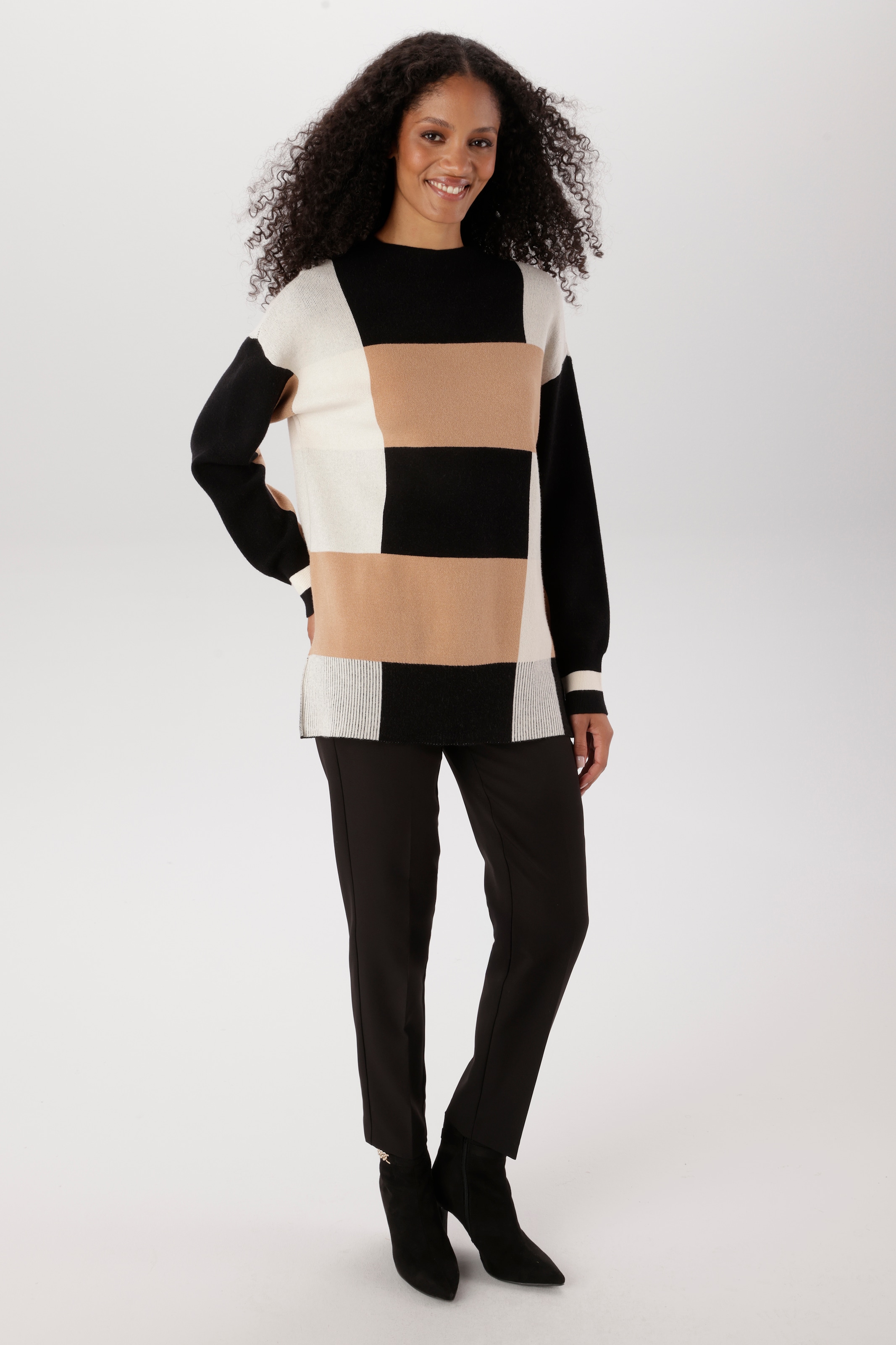 Aniston SELECTED Pull en tricot en color-blocking tendance sur toute la surface - NOUVELLE COLLECTION