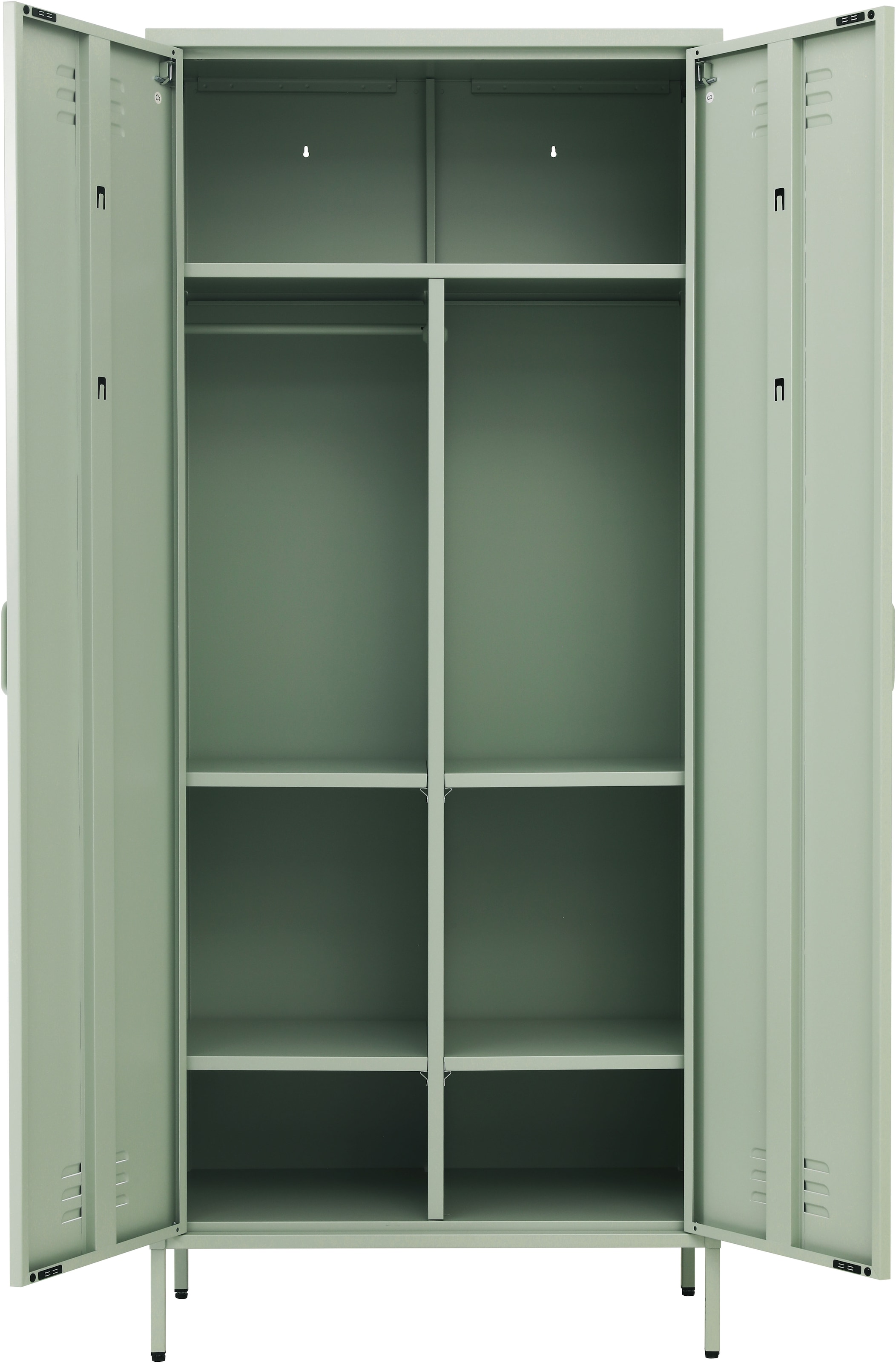 GOODproduct Drehtürenschrank »Kleiderschrank Schrank Metallschrank Mehrzweckschrank Siena Spind« in 4 Farben aus Metall,  in der Höhe verstellbar