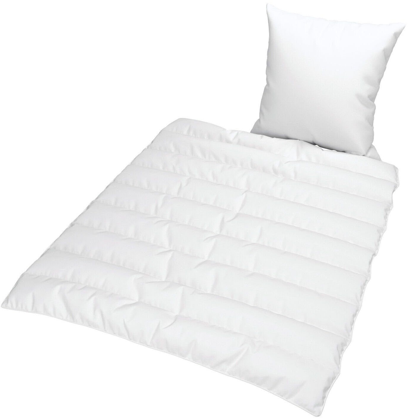 Jekatex Microfaserbettdecke + Kopfkissen "Schlafkomfort fürs ganze Jahr" 2-tlg oder 4-tlg, Bettenset 135x200/155x220+80x80/40x80cm